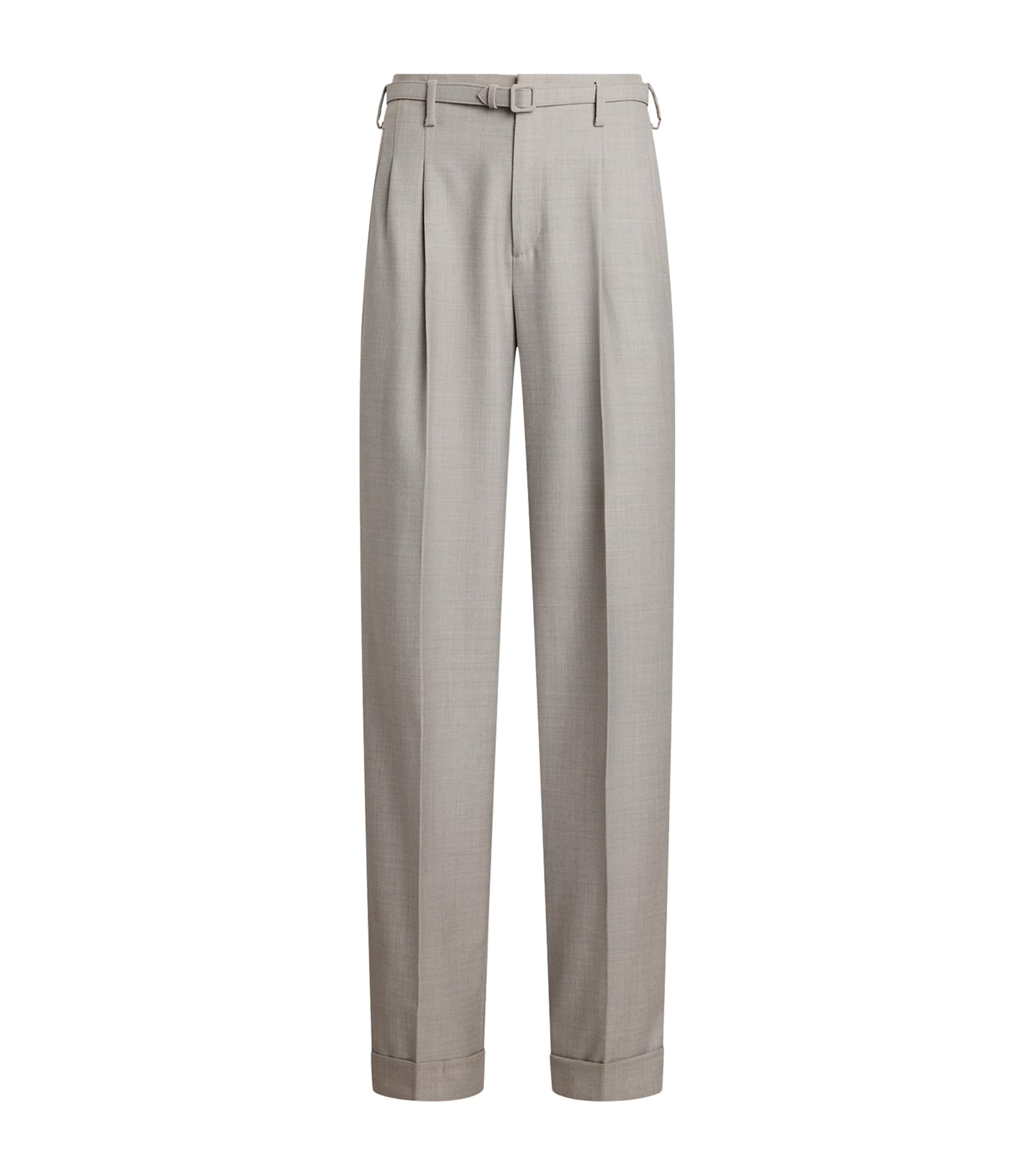 Ralph Lauren Wool Stamford Trousers In Gray