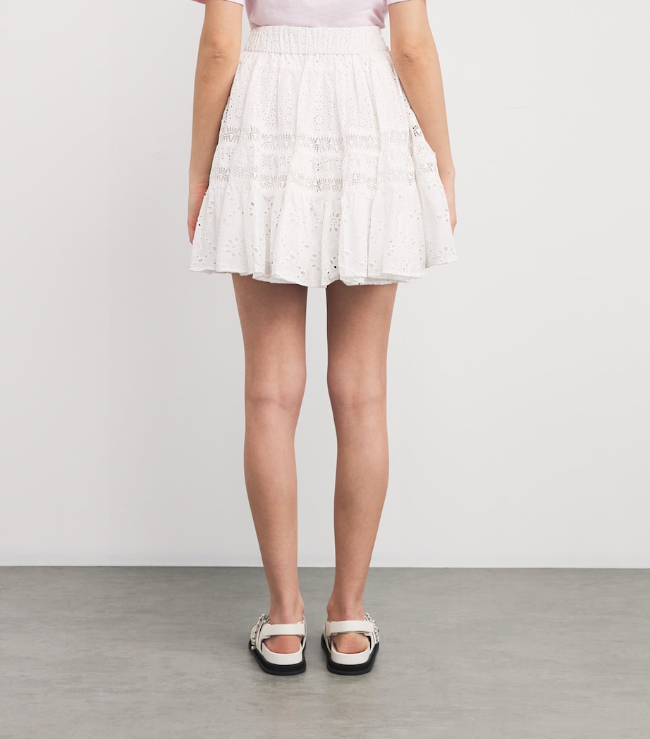 Cotton Embroidered Mini Skirt WHITE Image 4