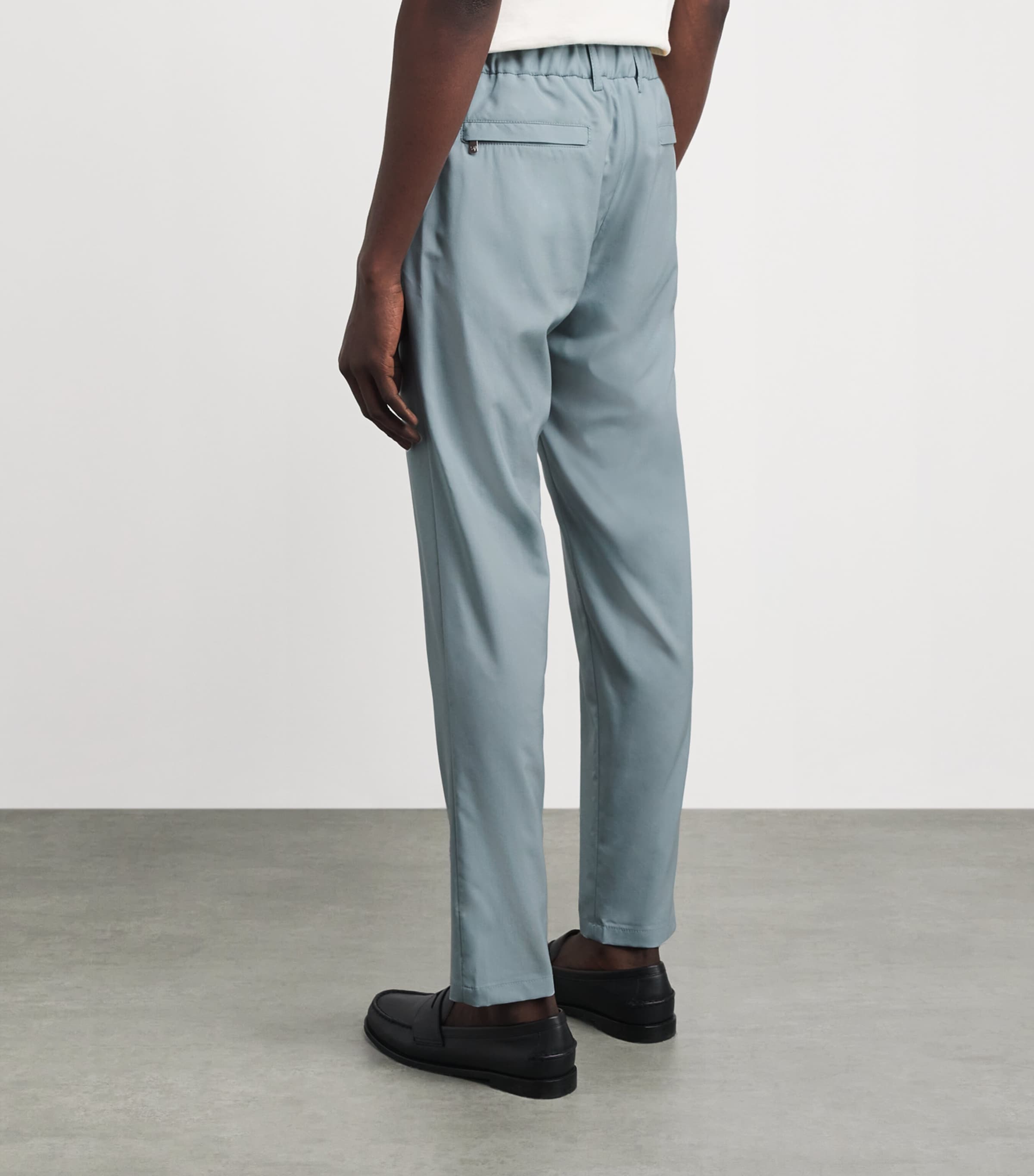 Marco Pescarolo Mens Wool-Silk Trousers Light Blu Image 5