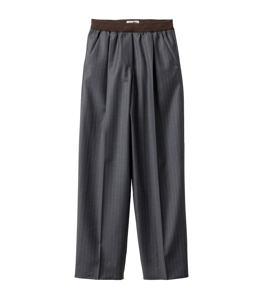 Wool Pinstripe Trousers F0480 Image 1