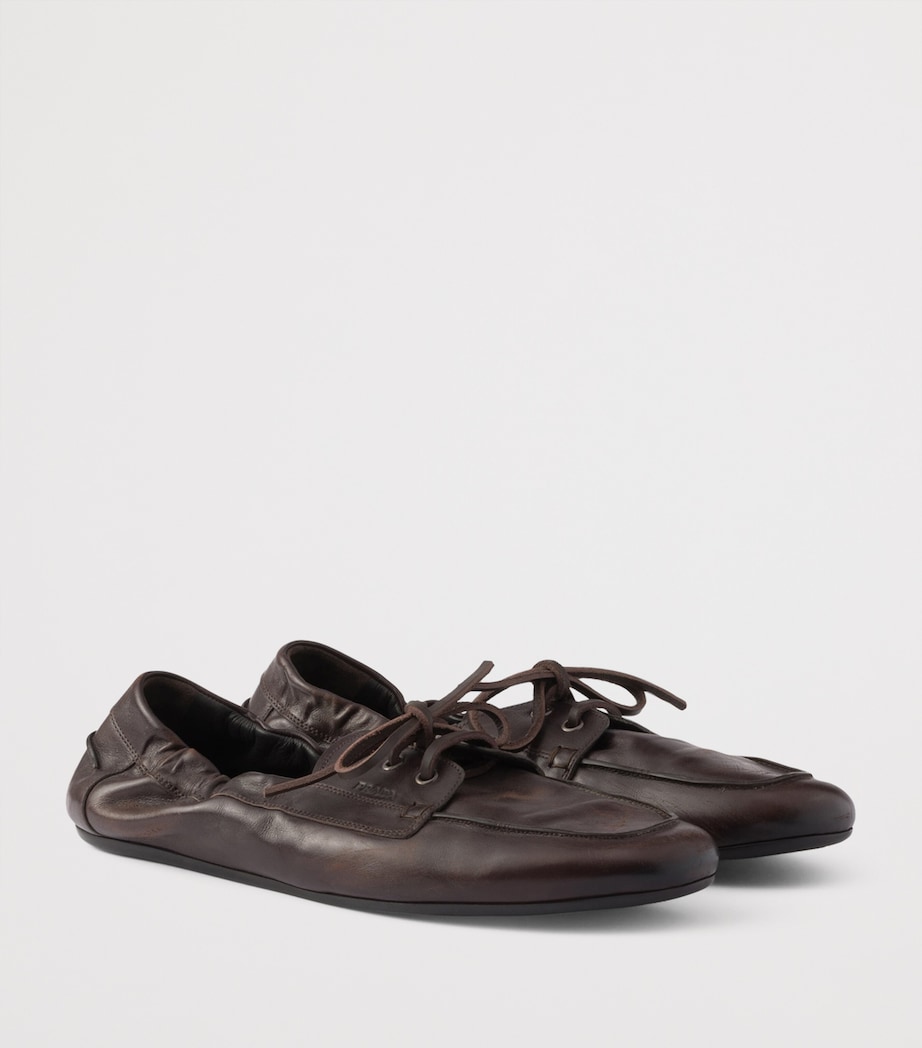 Prada Antiqued Leather Shuffle Loafers Image 2