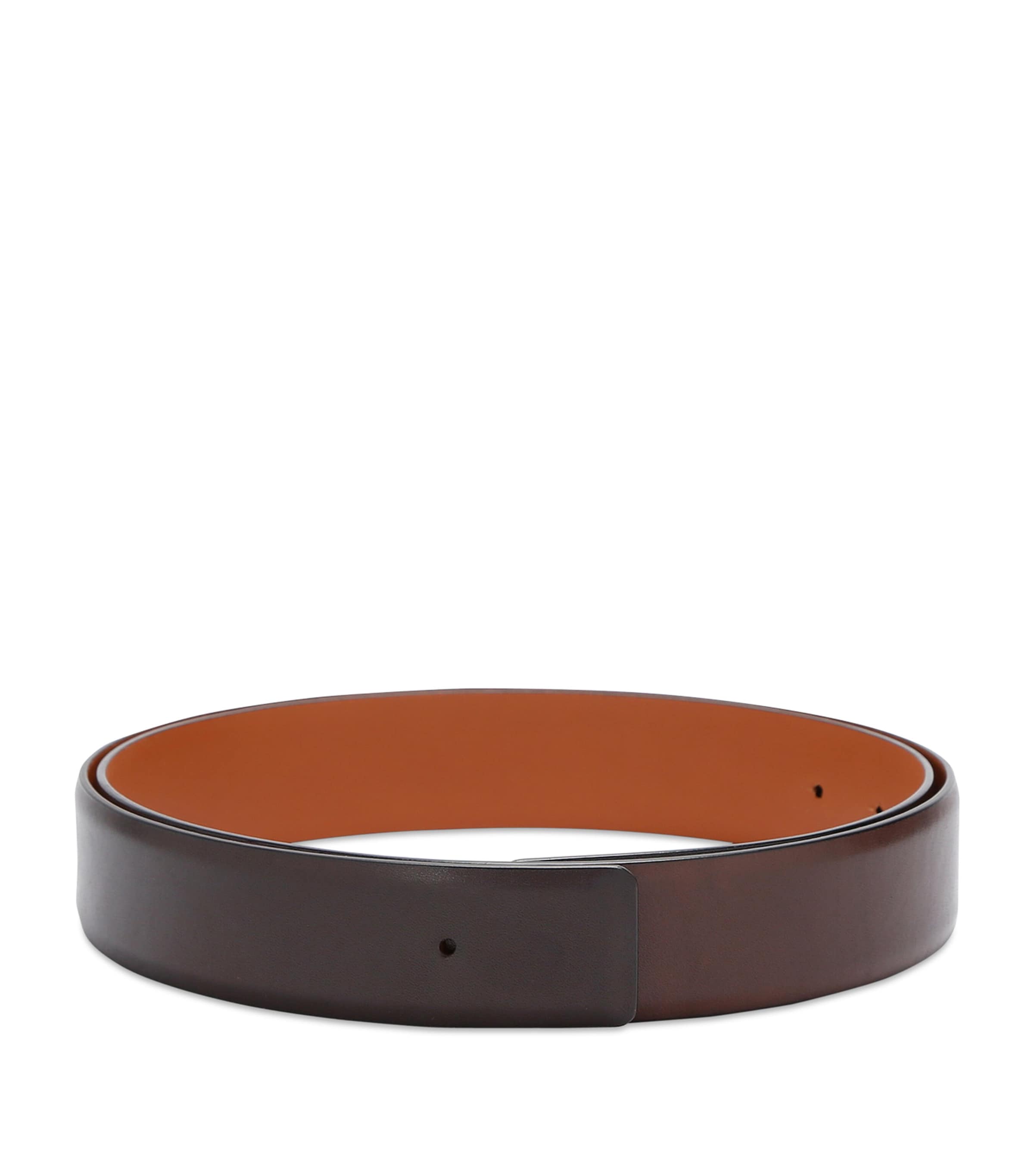 Santoni Leather Belt Strap In Brown