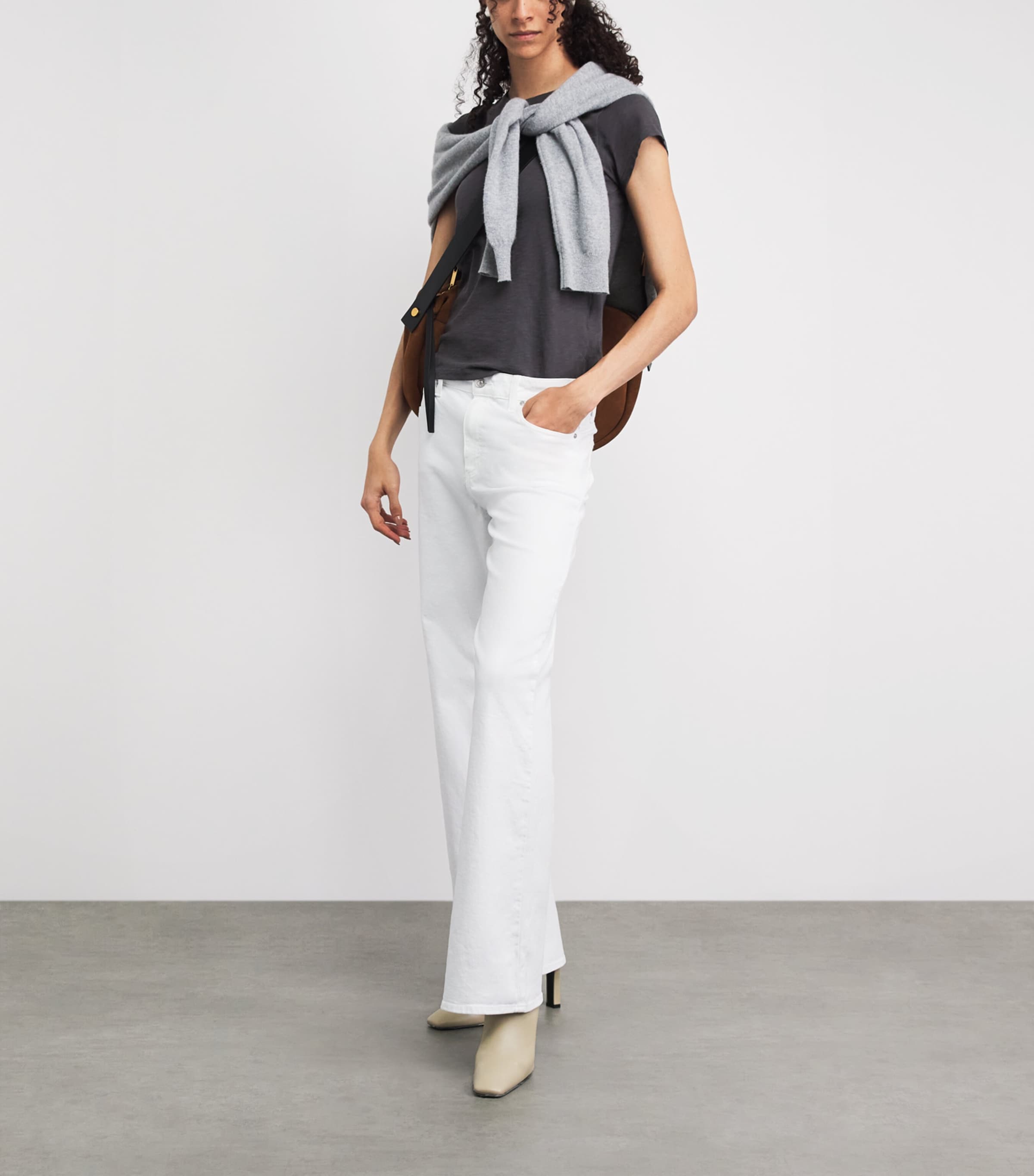 Rag & Bone Womens Pima Cotton The Slub T-Shirt Greystone Image 2