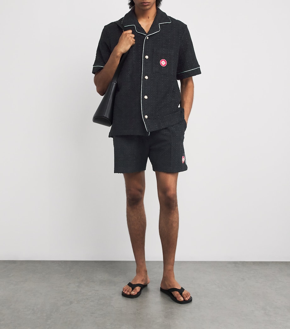 Towelling Monogram Shorts BLACK Image 2