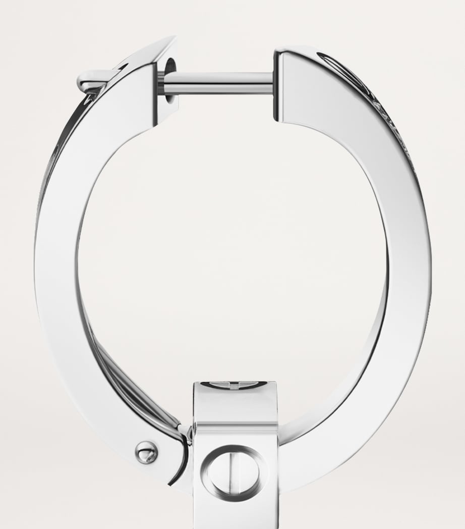 Cartier White Gold and Diamond LOVE Double Hoop Earrings White Gold Image 5