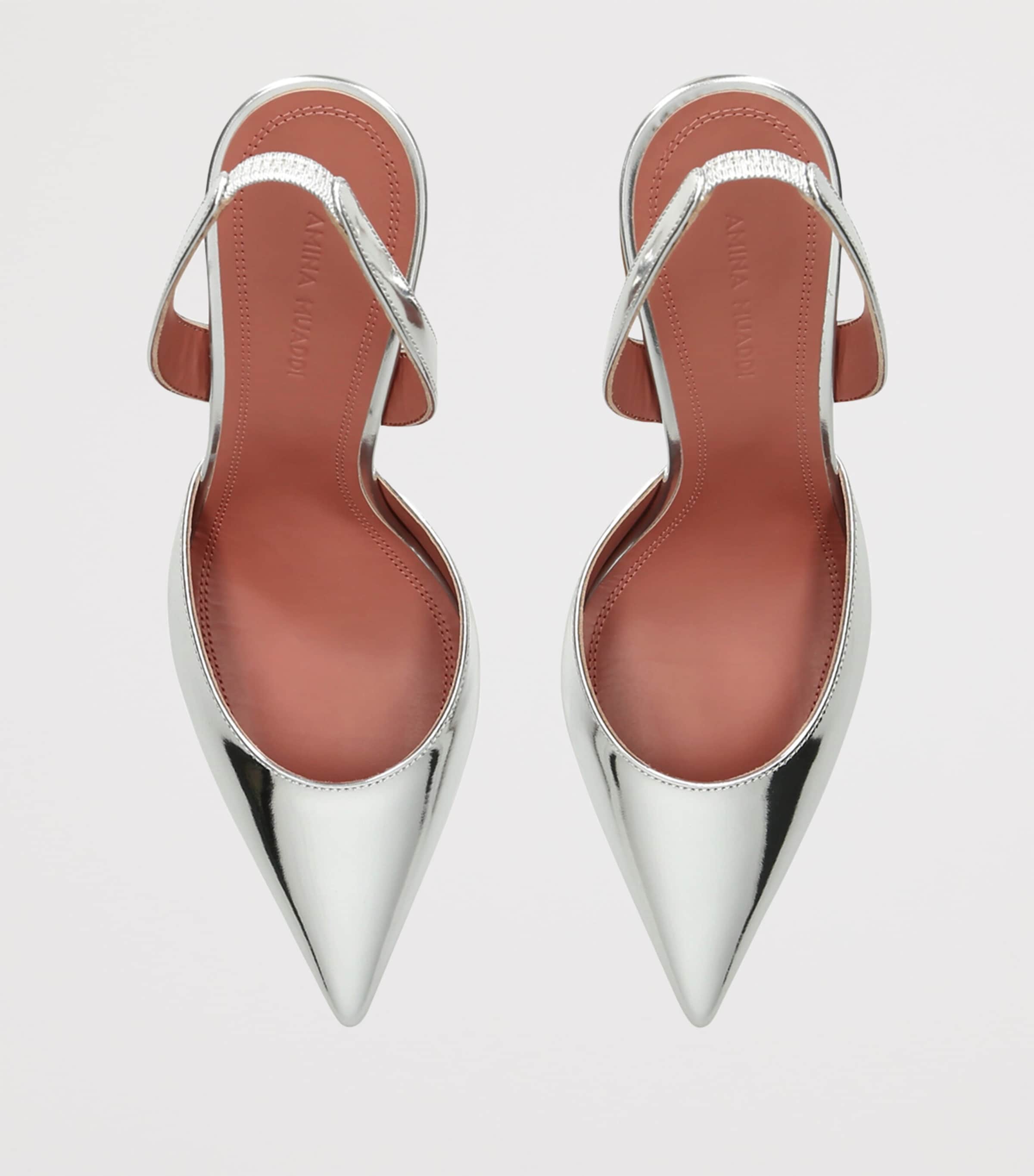 Amina Muaddi Holli Slingback Pumps 95 Silver Image 3
