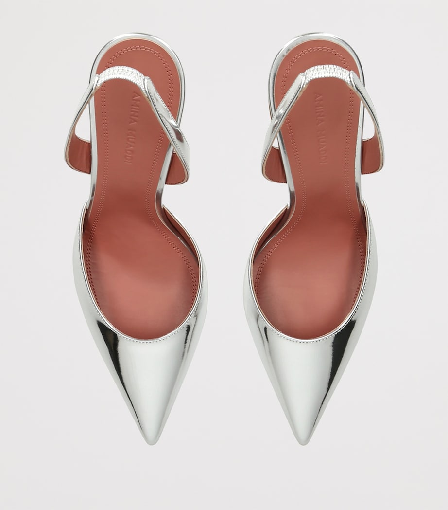 Amina Muaddi Holli Slingback Pumps 95 Silver Image 3