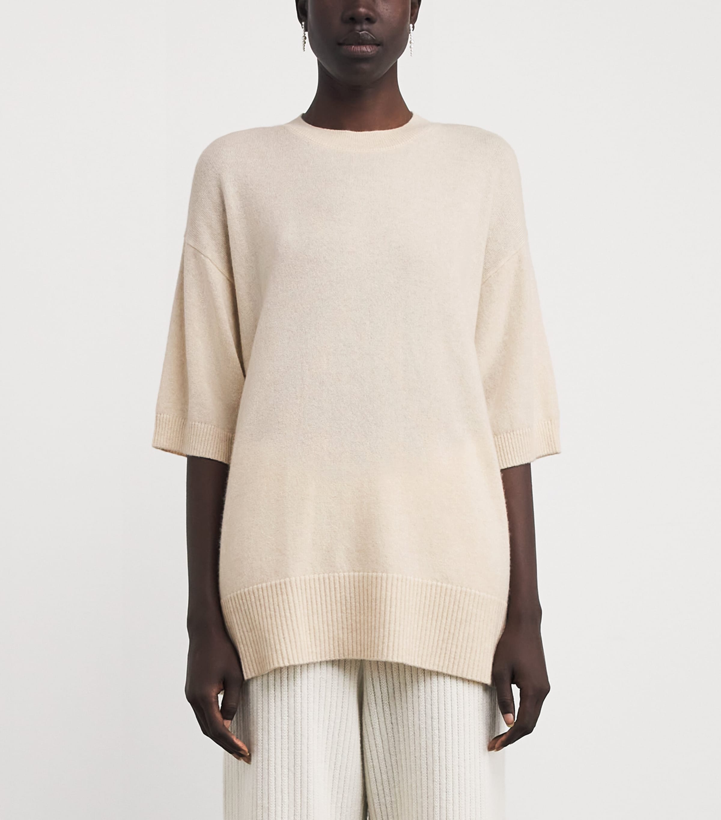 Cashmere Mock-Neck Sweater OATMEAL MELANGE Image 3