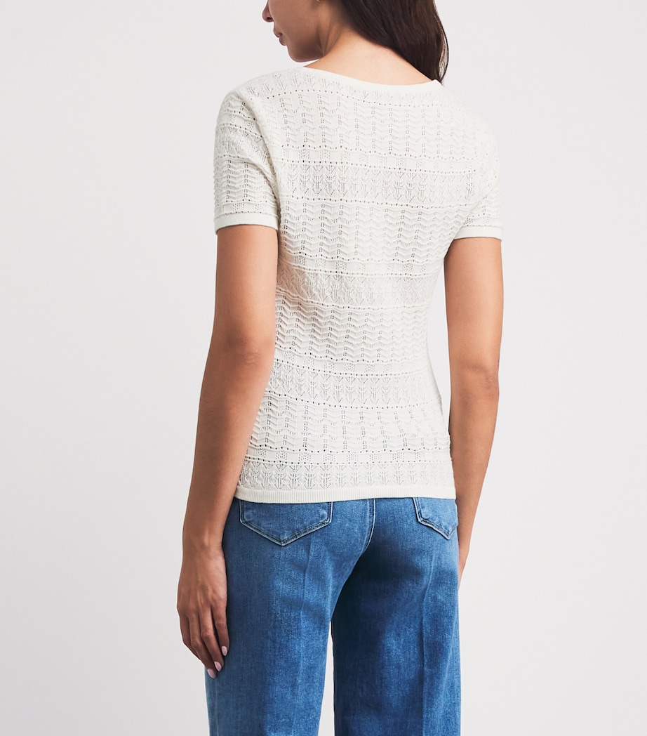 PAIGE Womens Etoile Pointelle Top Ivory Image 5