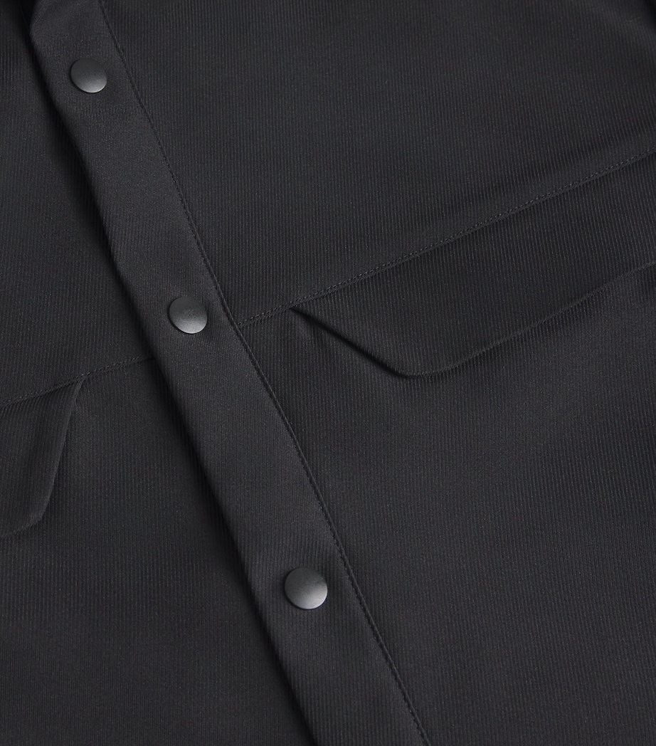 Stretch Gabardine Water-Repellent Overshirt 001BLACK Image 5