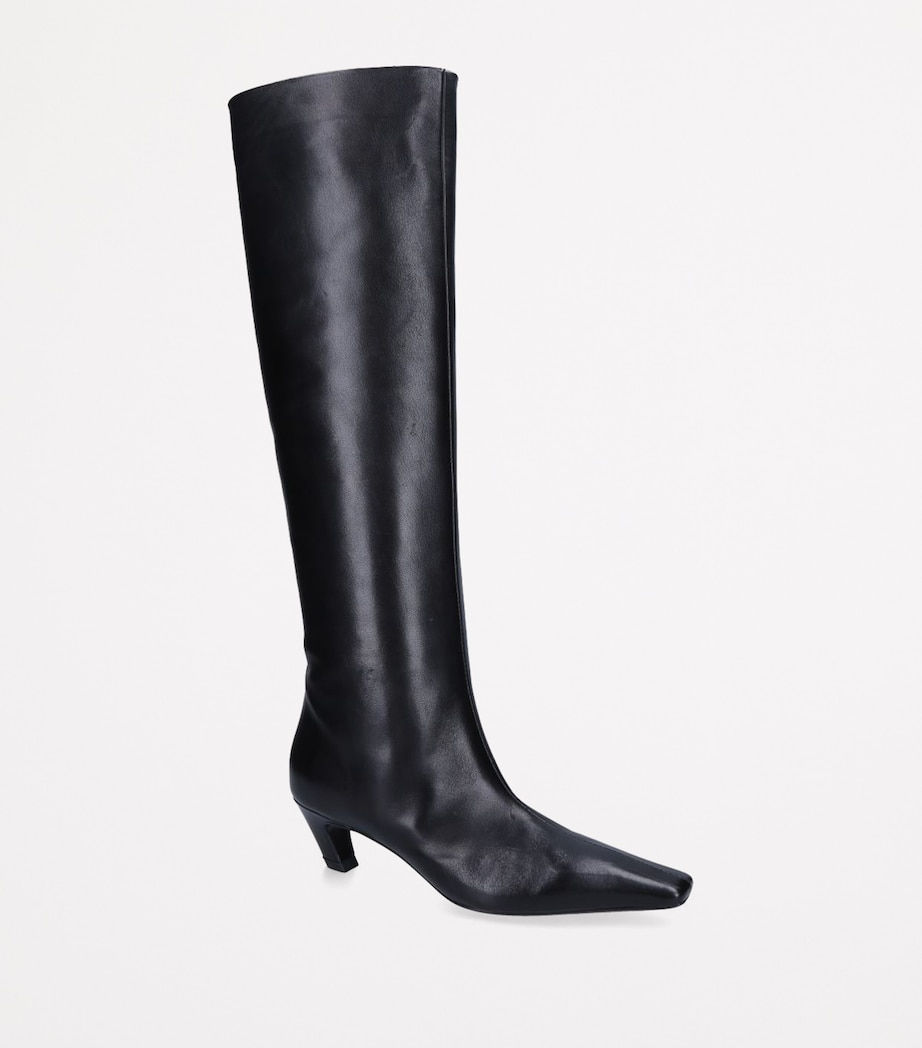 Leather Davis Knee-High Boots 40 BLACK Image 3