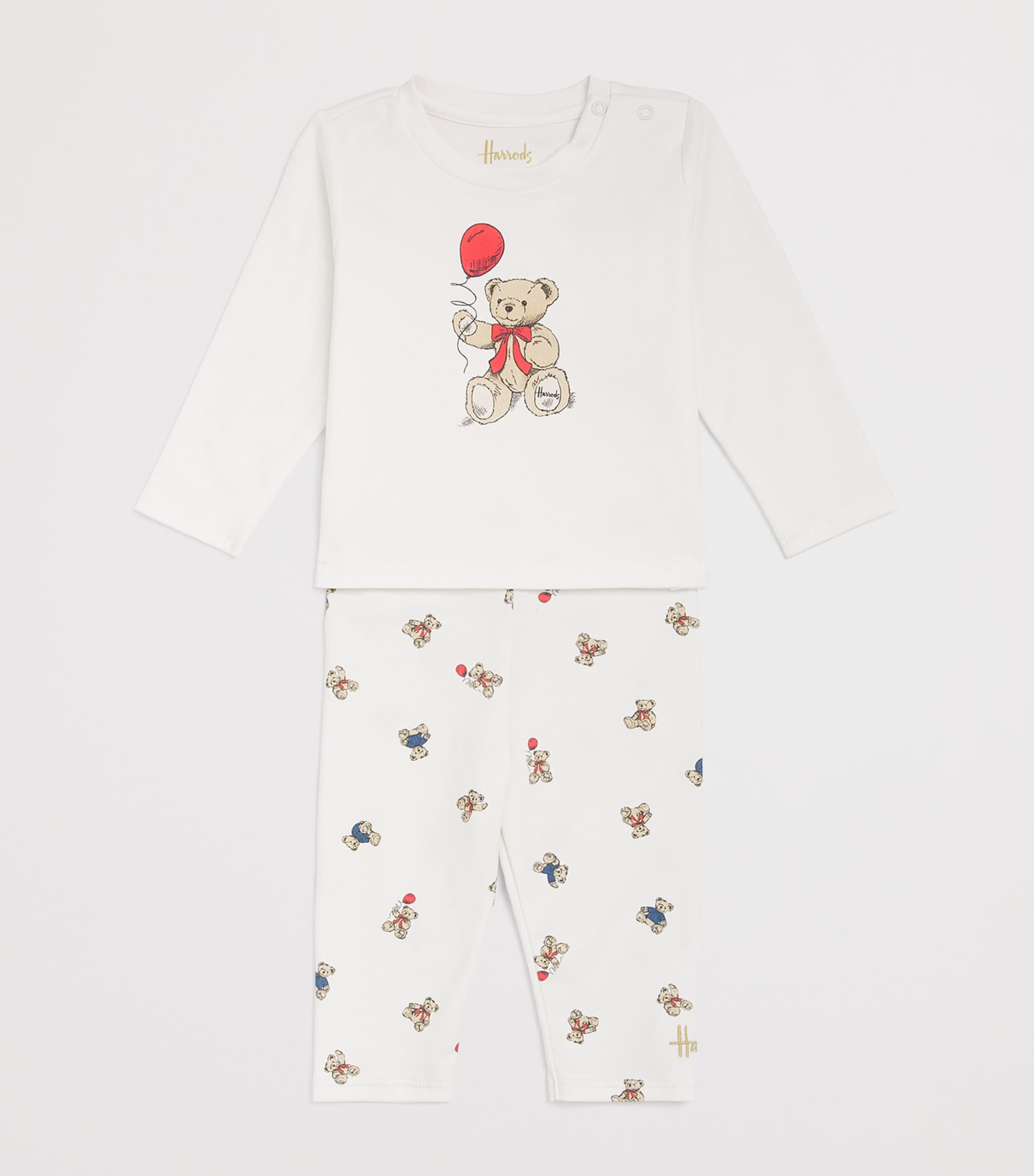 Harrods Henry Bear Top and Trousers Set Ivory Image 3
