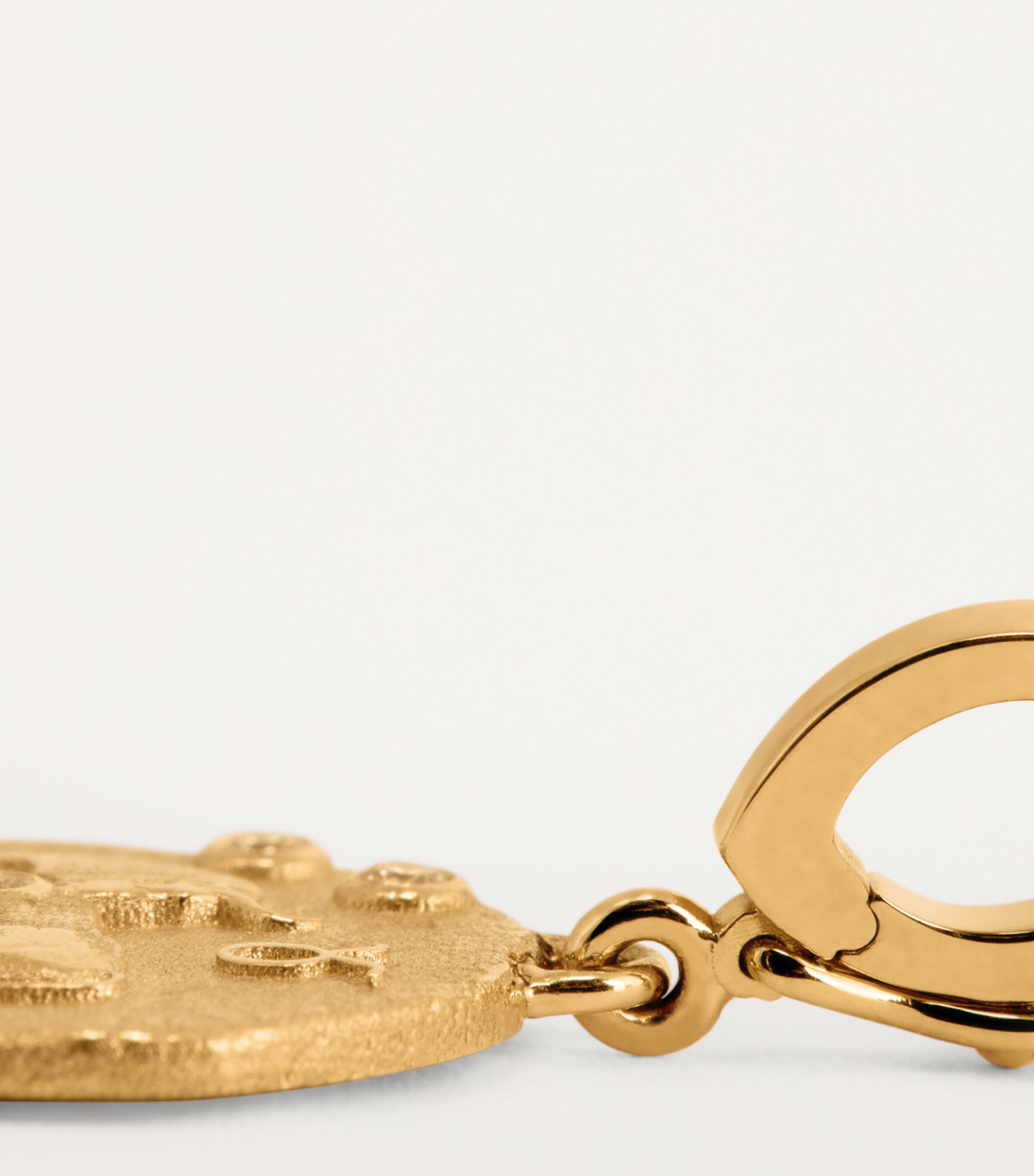 Azlee Small Yellow Gold and Diamond Taurus Coin Charm Yellow Gold Image 5