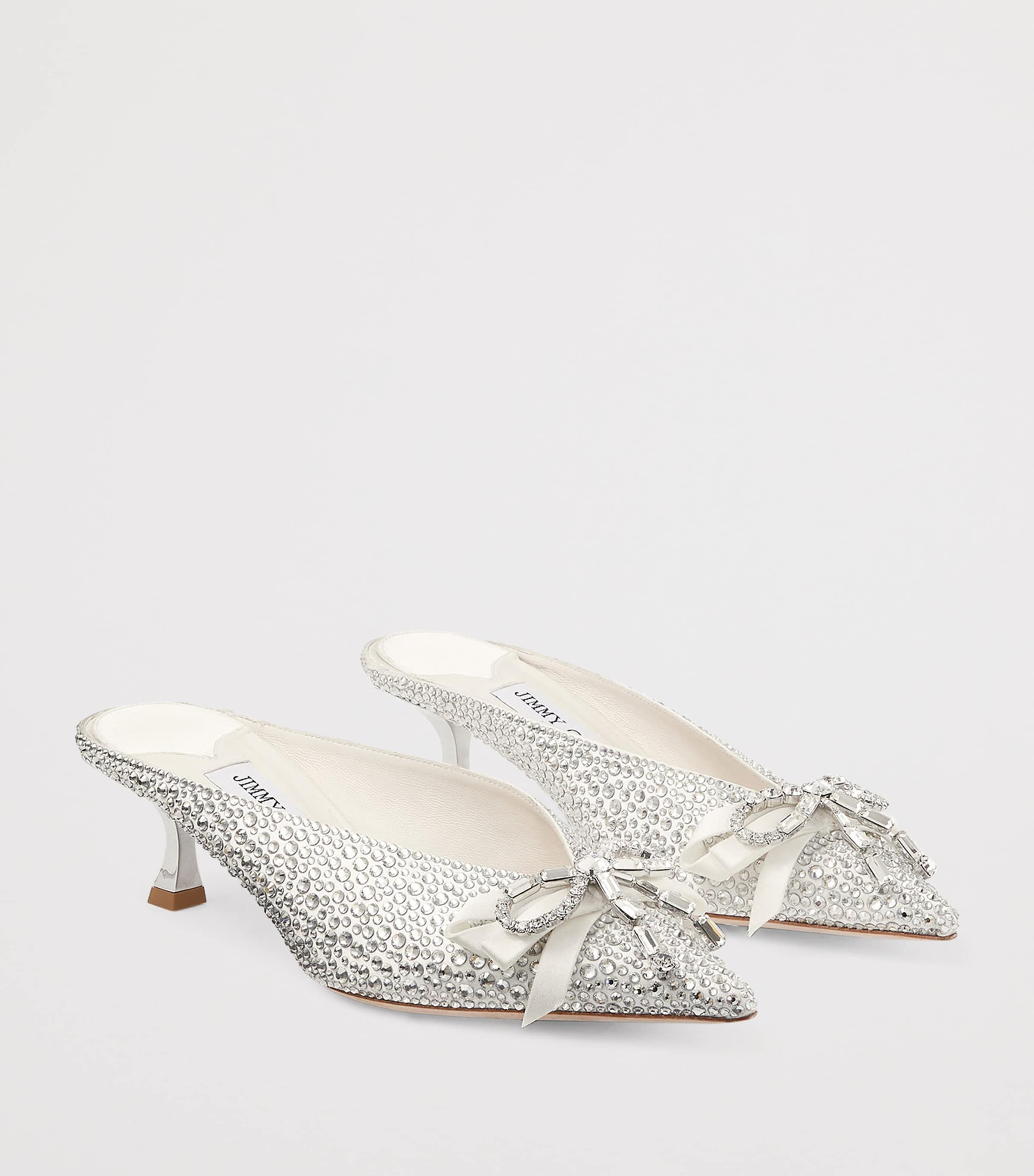 Auria 50 Embellished Mules IVORY/CRYSTAL Image 2