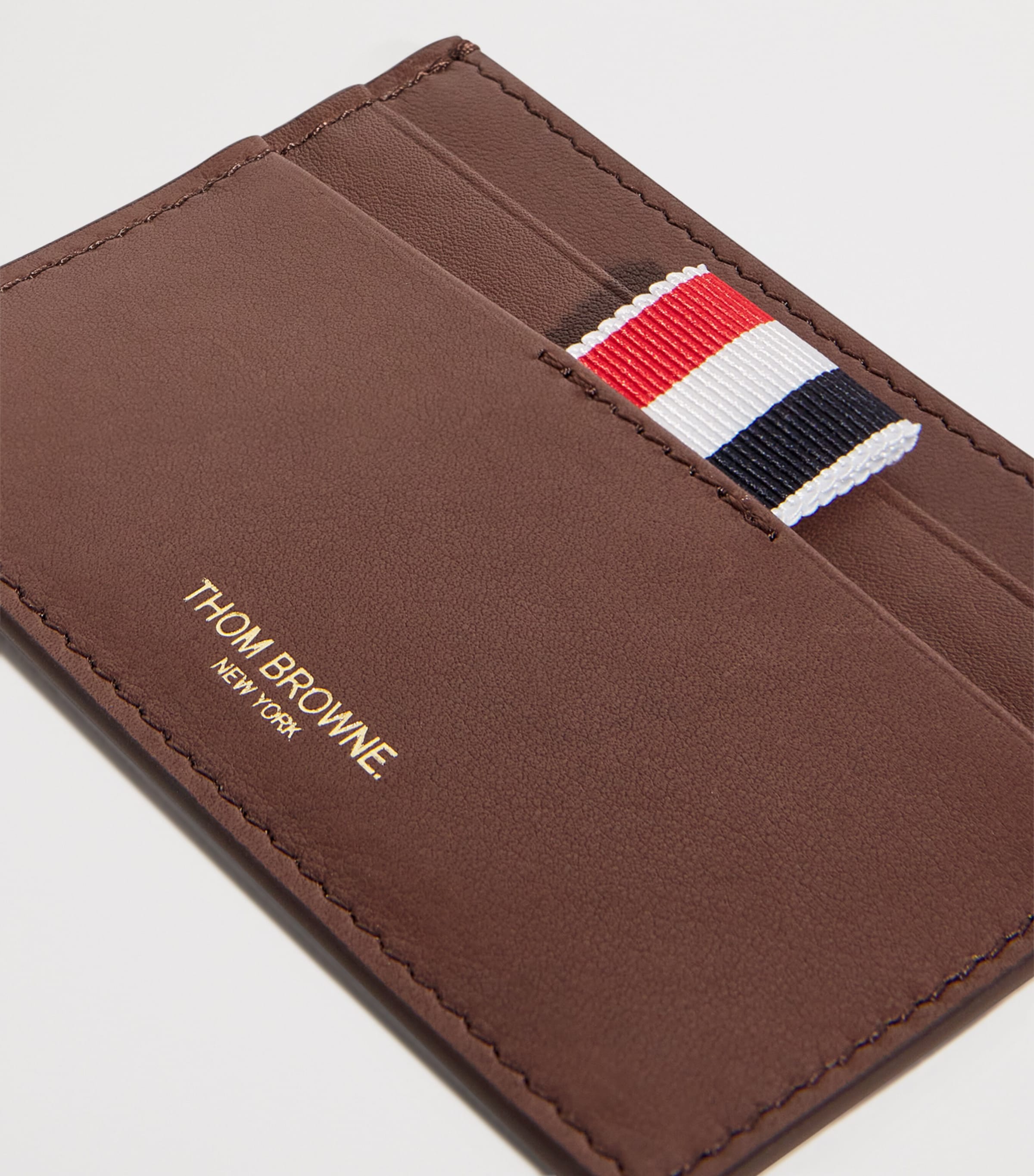 Leather Single Card Holder DARK BROWN Image 3