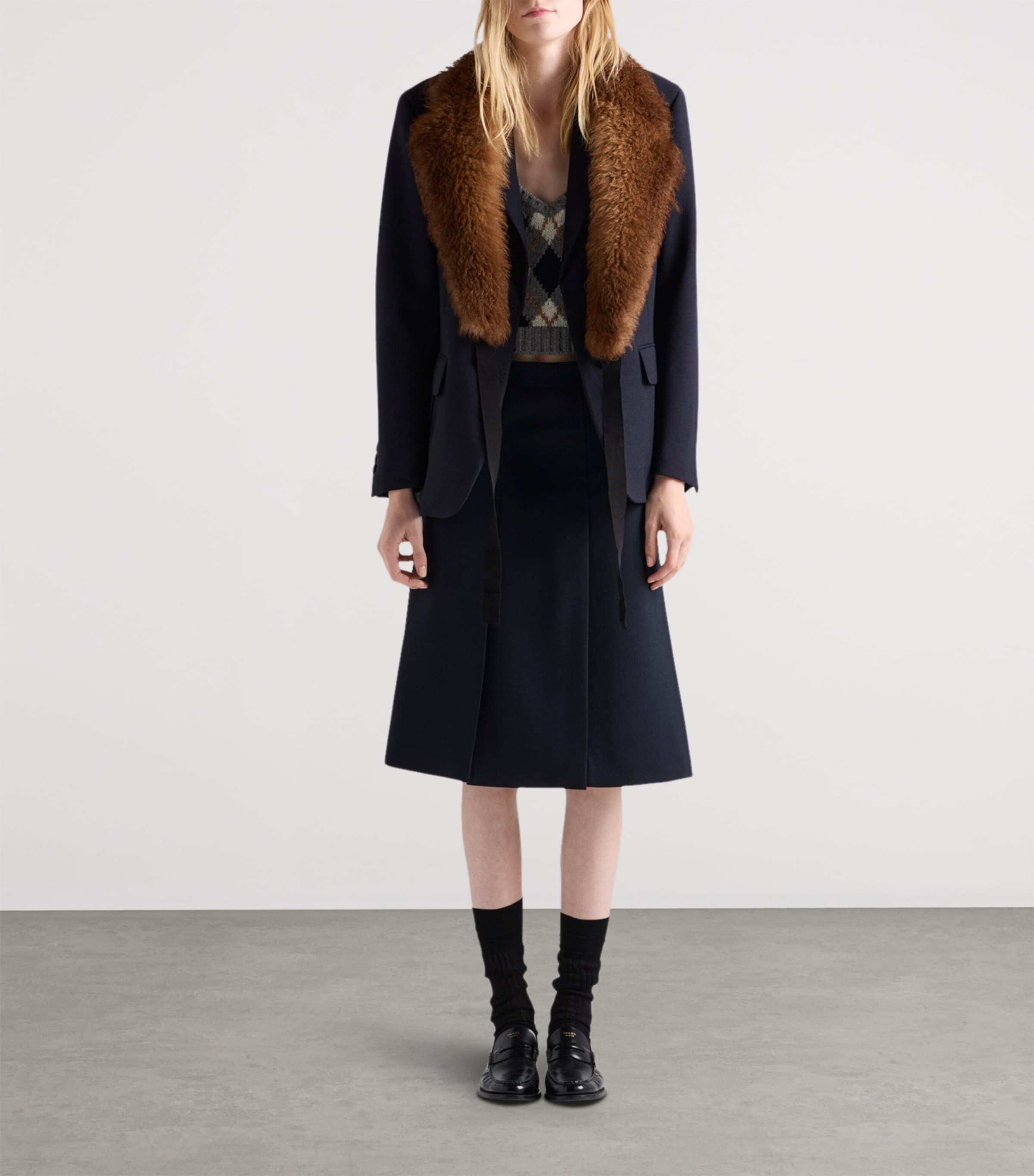 Wool Single-Breasted Blazer F0008 Image 2