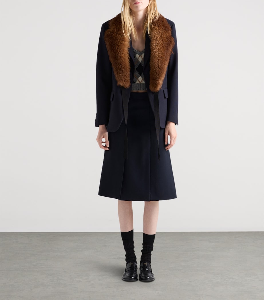 Wool Single-Breasted Blazer F0008 Image 2