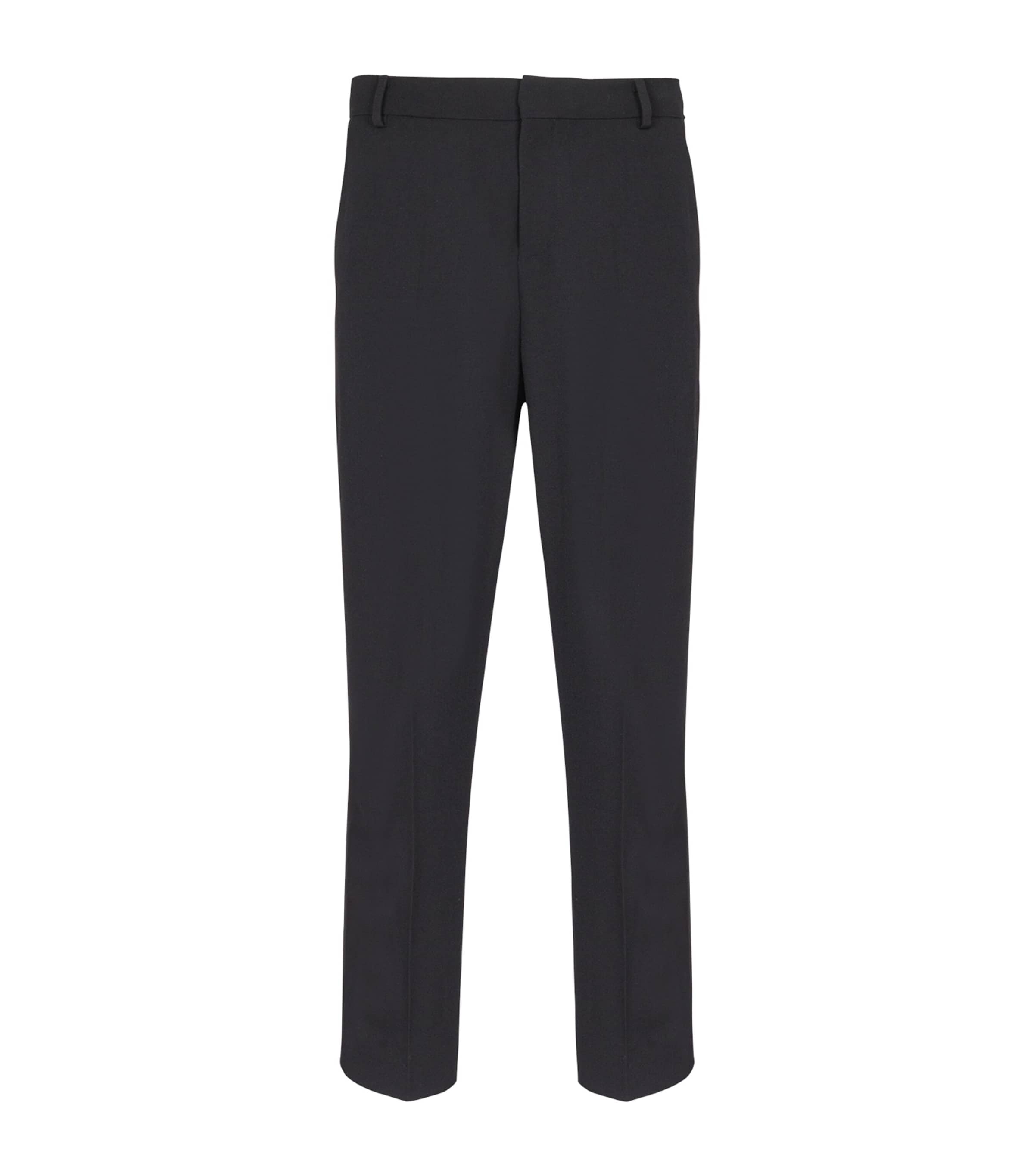 Balmain Straight Cropped Trousers In Black