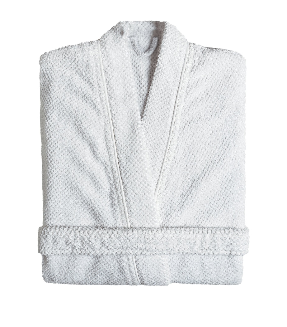 GRACCIOZA Bee Waffle Bathrobe (Large/Extra Large) White Image 1