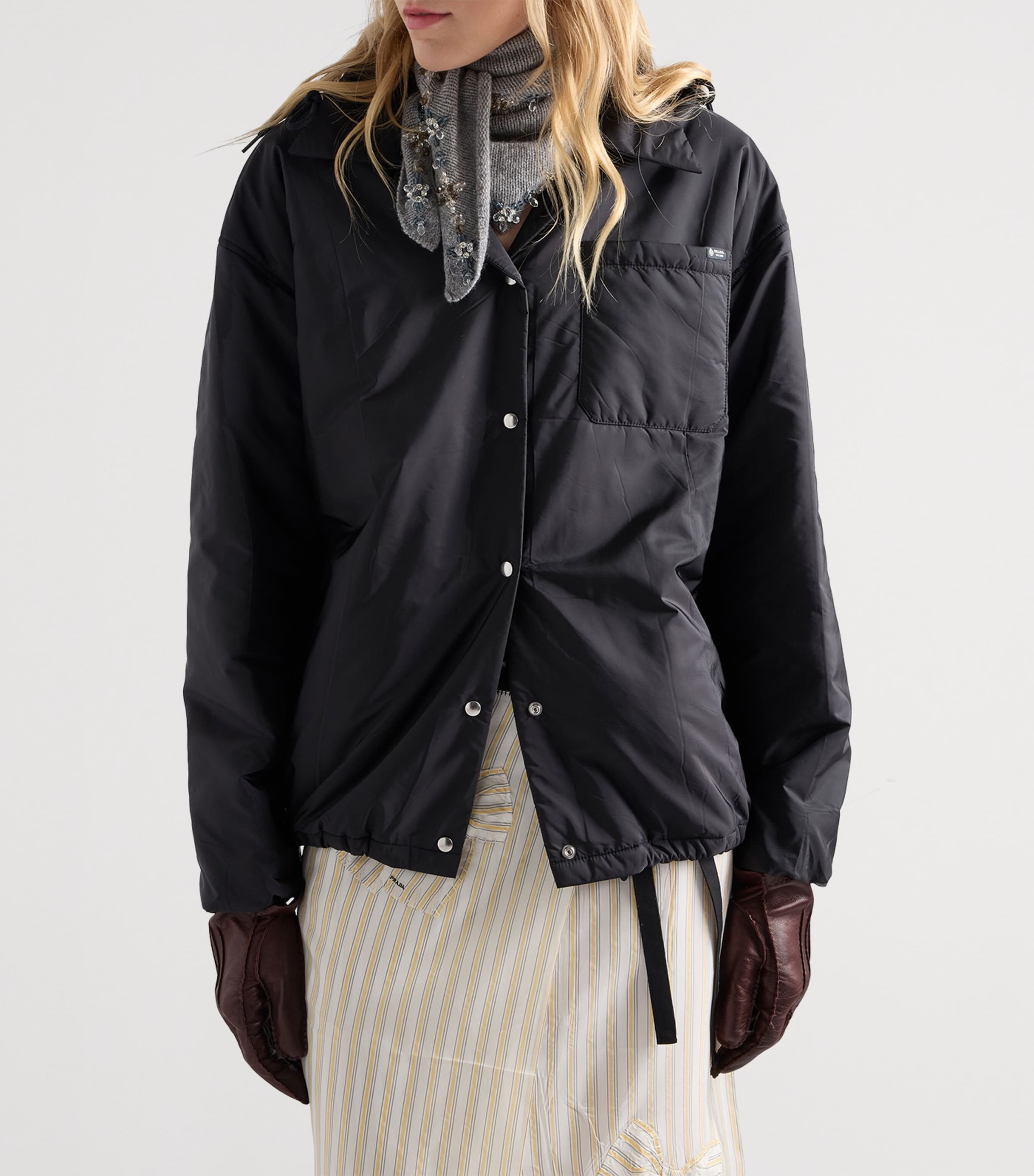 Prada Womens Re-Nylon Lightweight Jacket Black Image 4