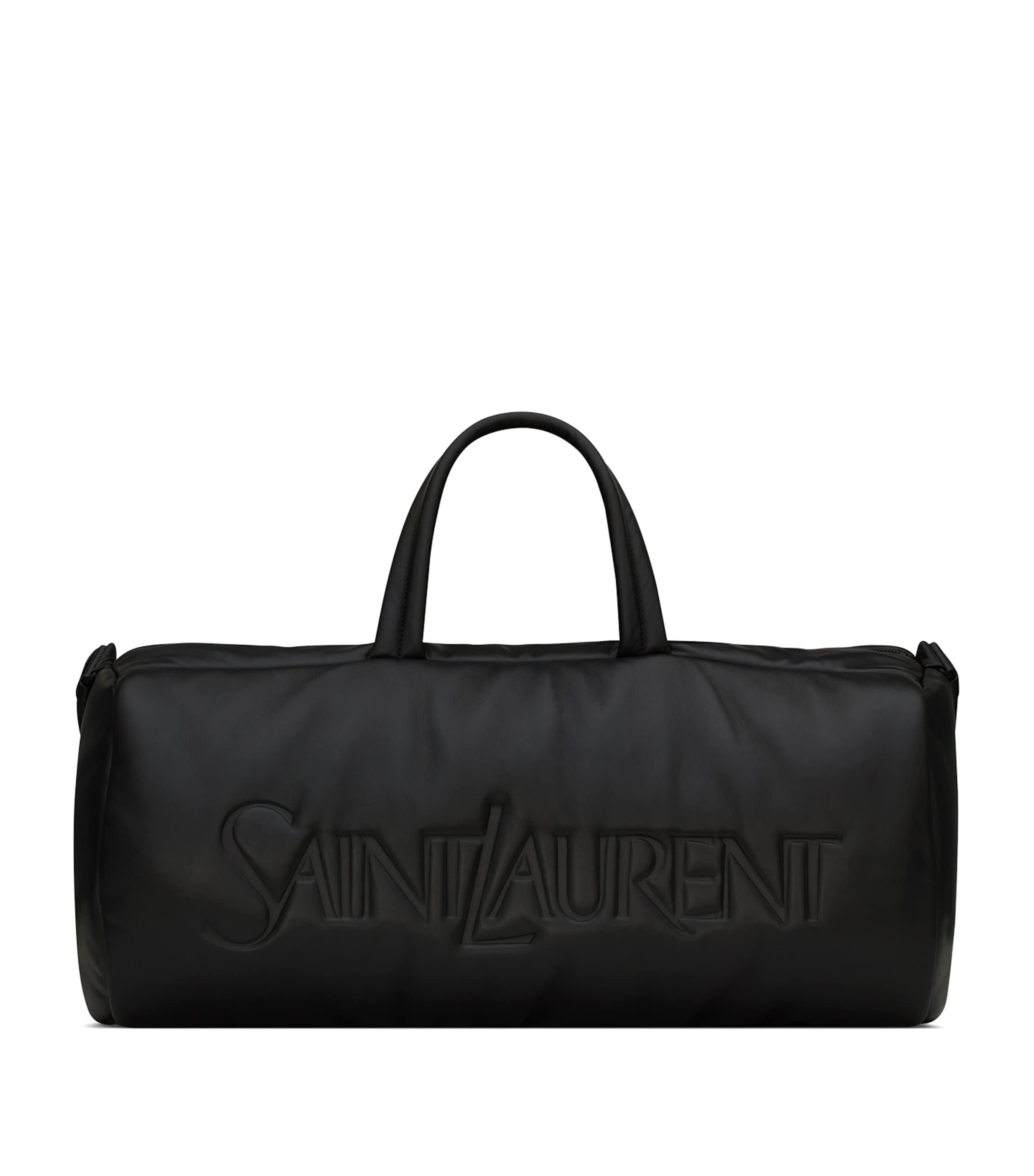 Saint Laurent Black Calfskin Logo Duffle Bag | Harrods US