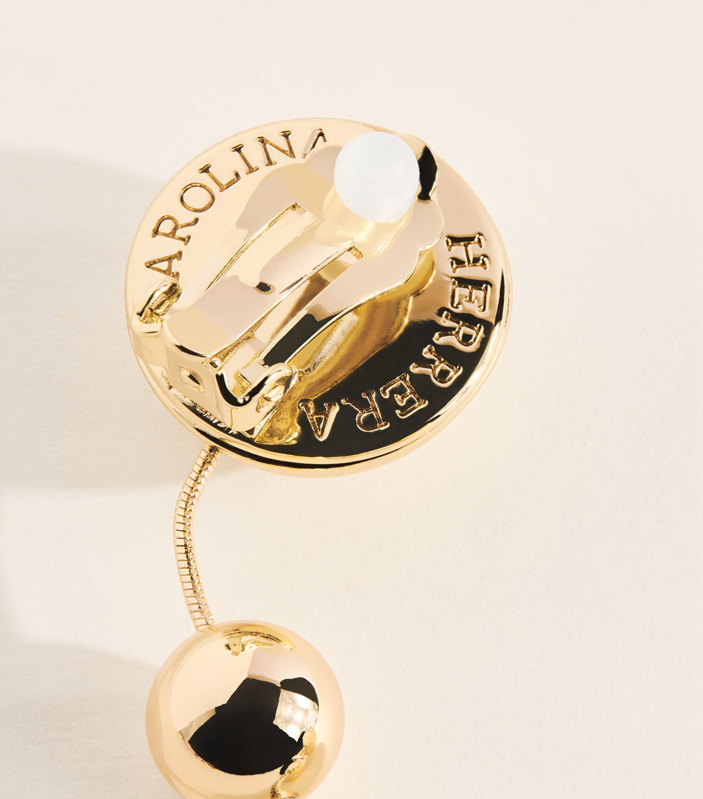 Carolina Herrera Sphere Drop Earrings Gold Image 4
