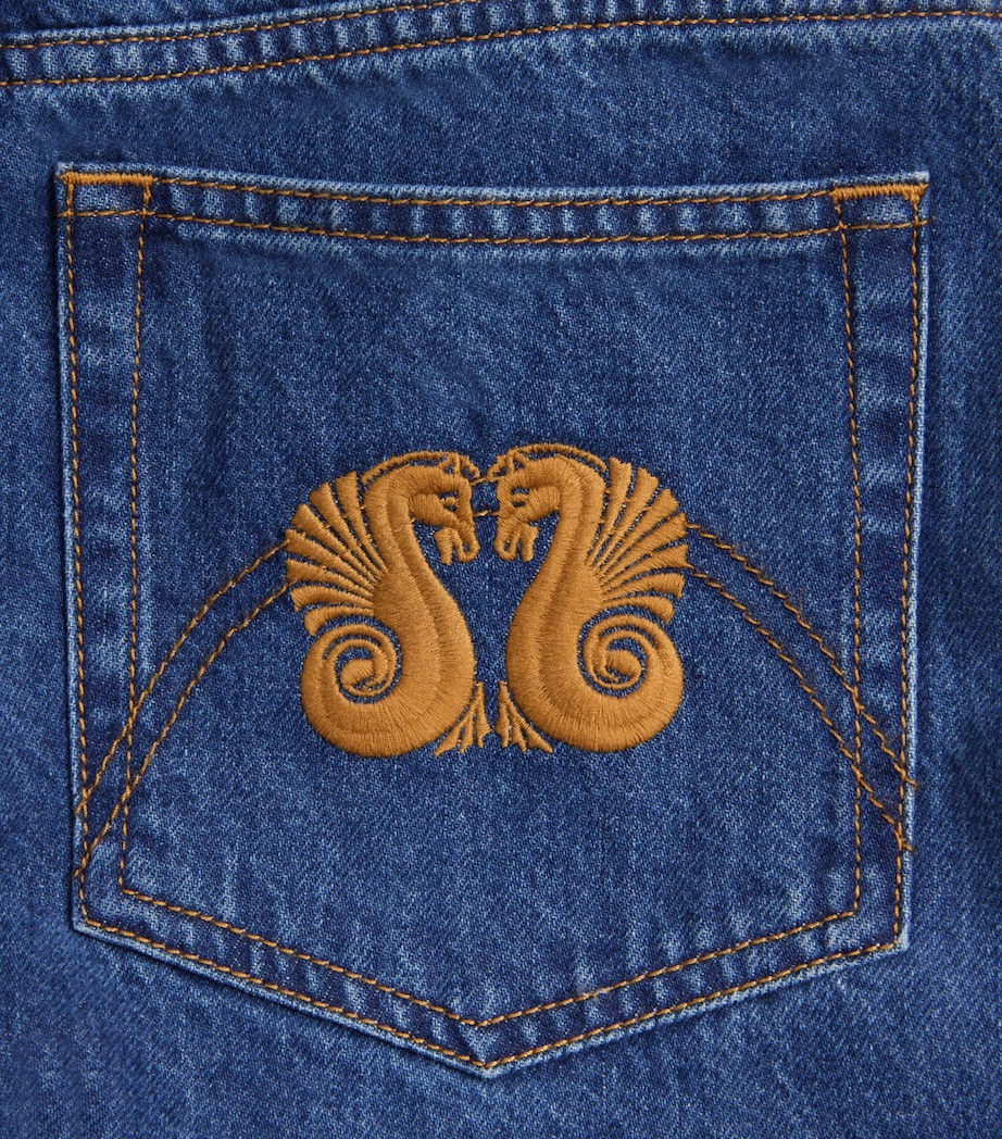 Blazé Milano Womens Nariida Java Wide Jeans Sapphire Image 6