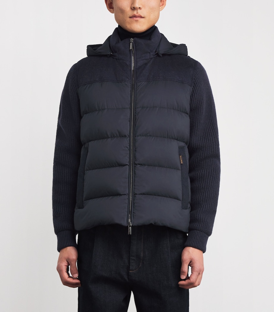 Wool-Cashmere-Blend Hybrid Puffer Jacket V1980 BLU GREY Image 3
