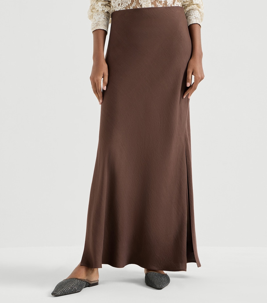 Brunello Cucinelli Womens Twill Maxi Skirt Image 3