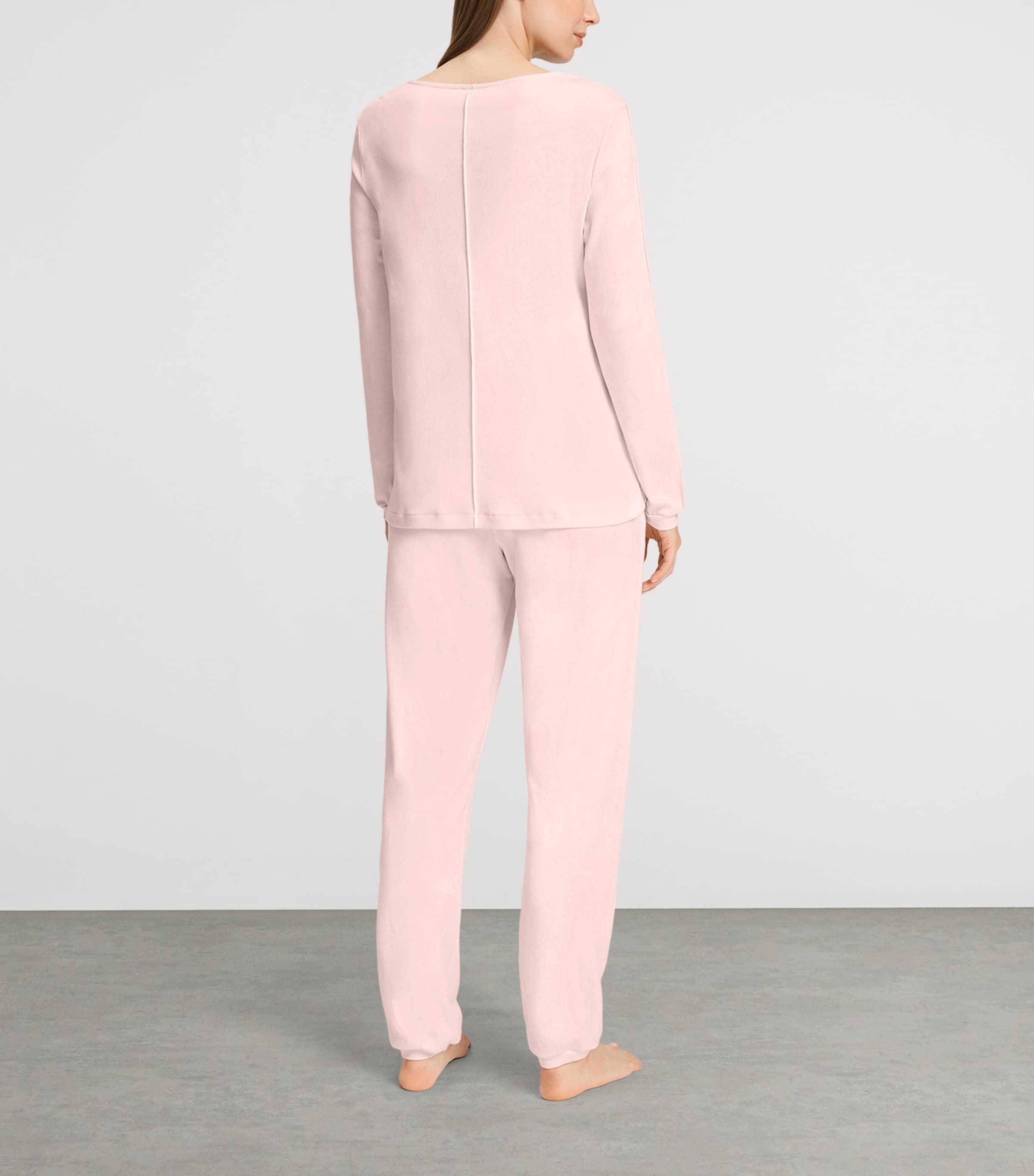 Hanro Womens Cotton Franca Pyjama Set Rosewater Image 4