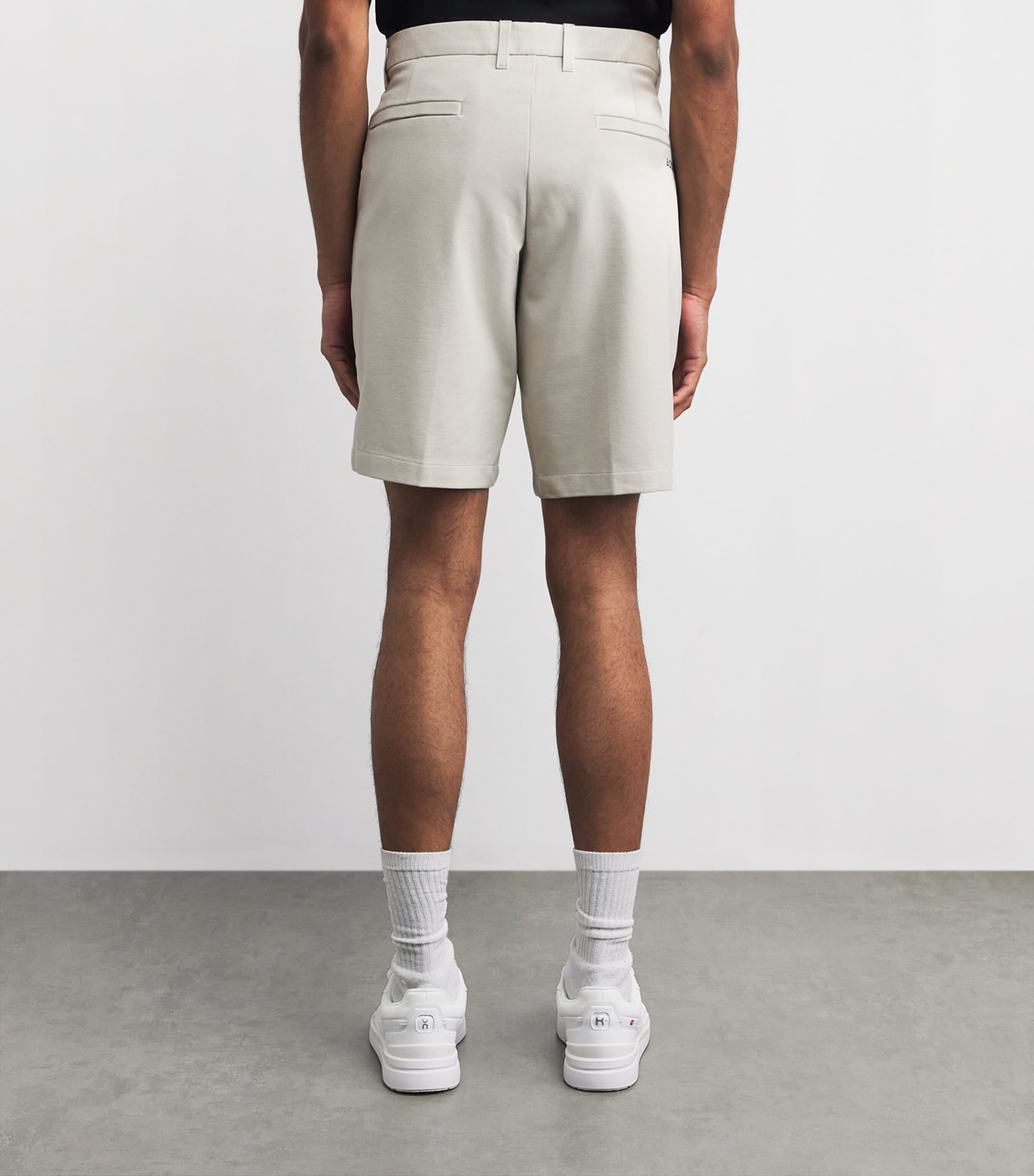 BOSS Mens Commuter Slim Shorts Light Beige Image 5