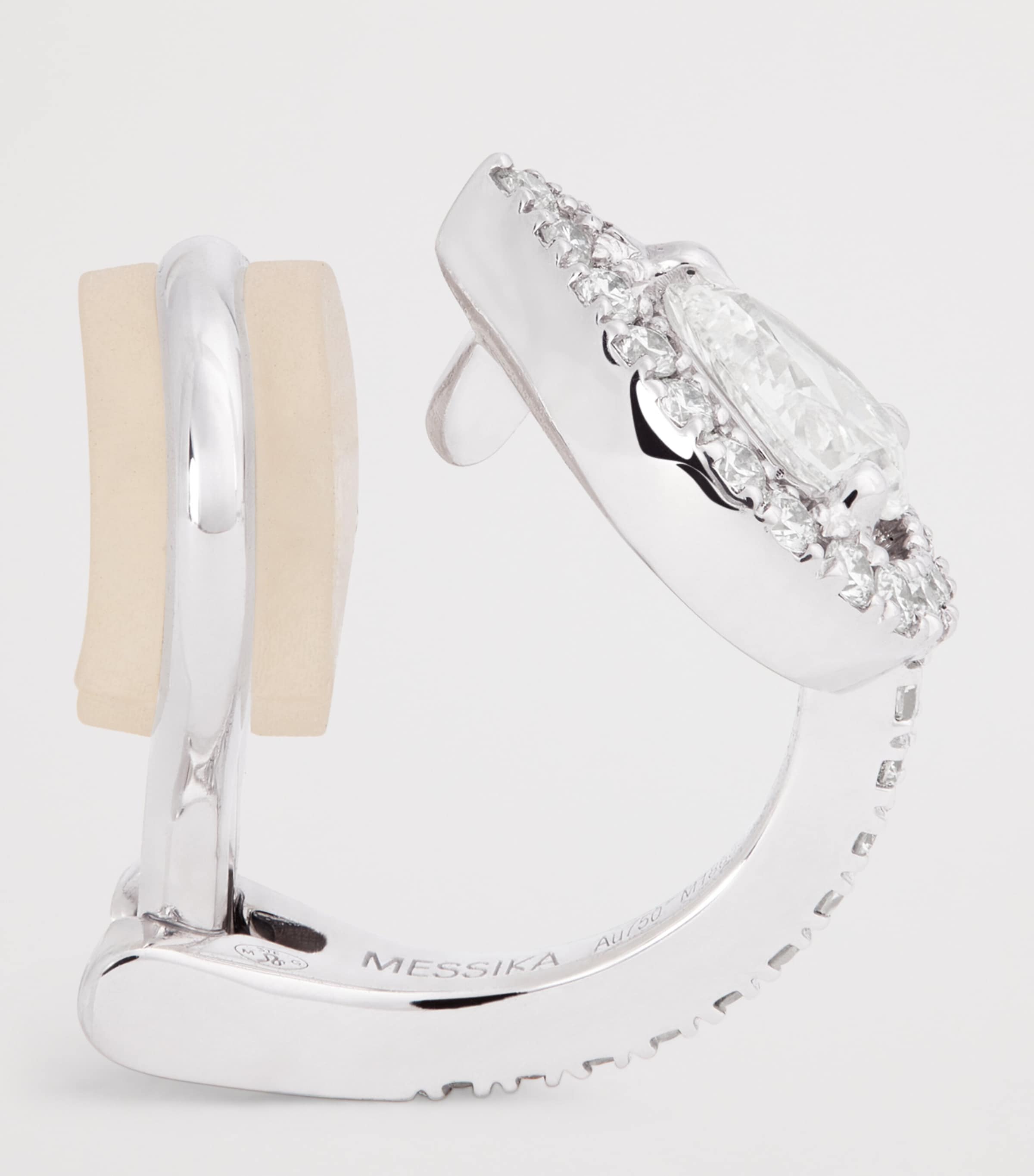 White Gold and Diamond My Twin Single Clip-On Earring WHITE GOLD Image 3