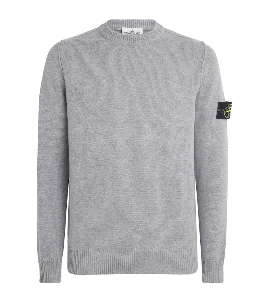 Stone Island Mens Virgin Wool-Blend Compass Sweater Image 1