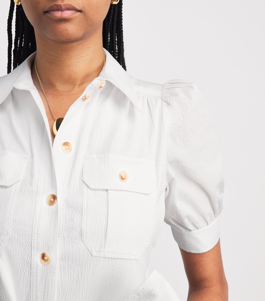 white midi shirt dress uk Signature Jazz Midi Shirt Dress - White