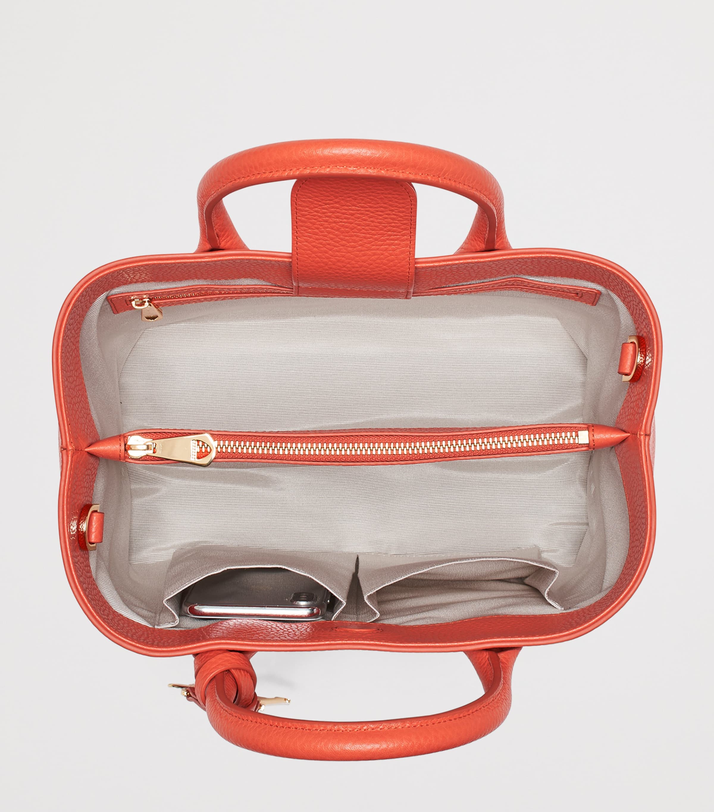 Aspinal Of London Medium Leather London Tote Bag Coral Image 5