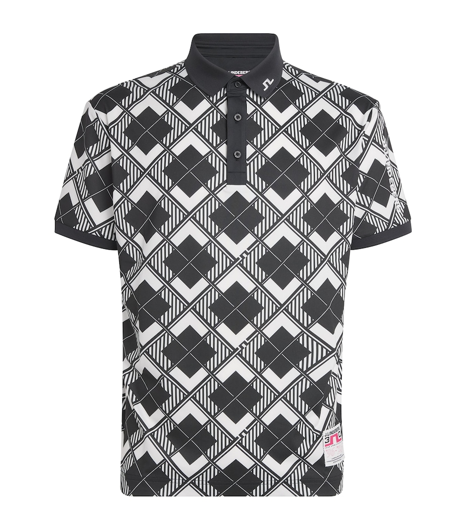 J Lindeberg Mens 30Y Tour Tech Argyle Polo Shirt Argyle Image 1