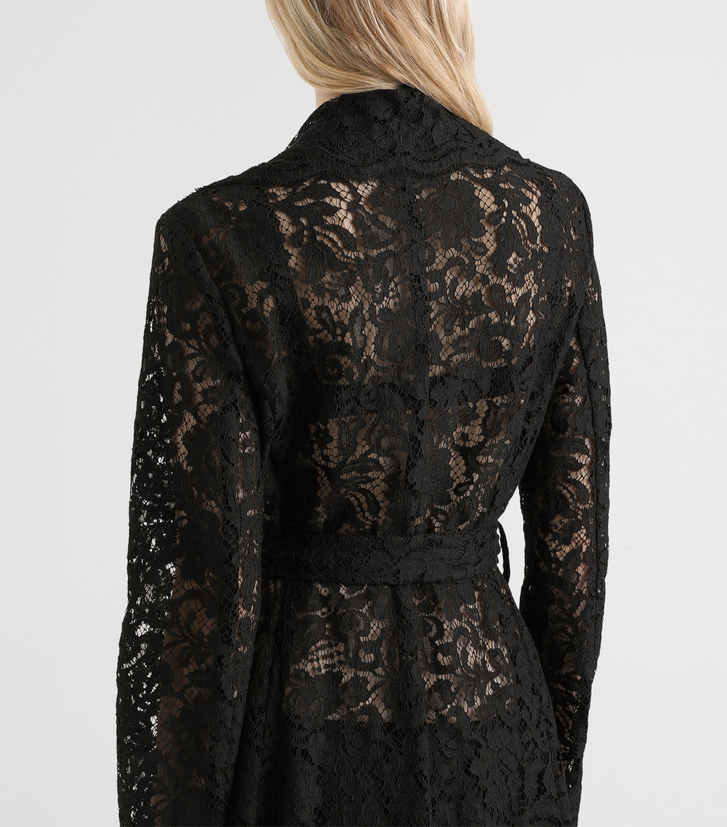Dolce&Gabbana Womens Lace Wrap Coat Blac Image 5