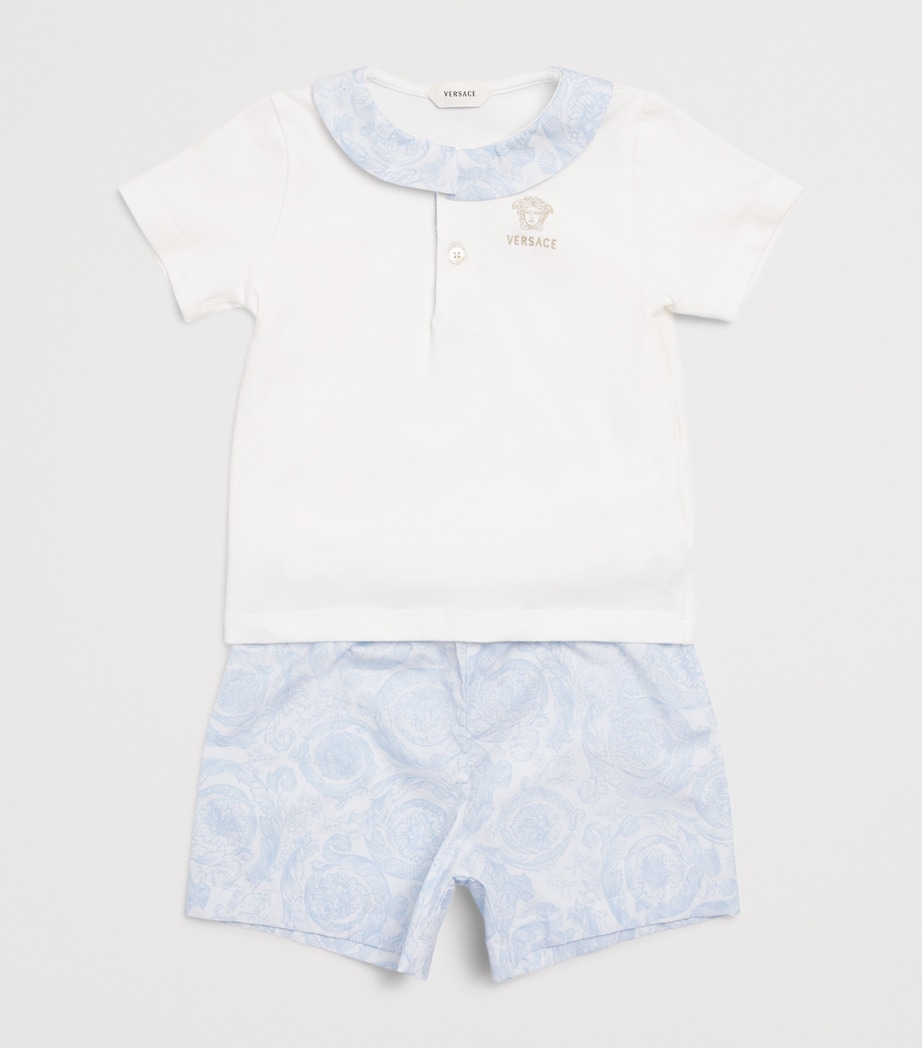 Versace Kids Printed Shirt and Shorts Set (1-18 Months) Image 3