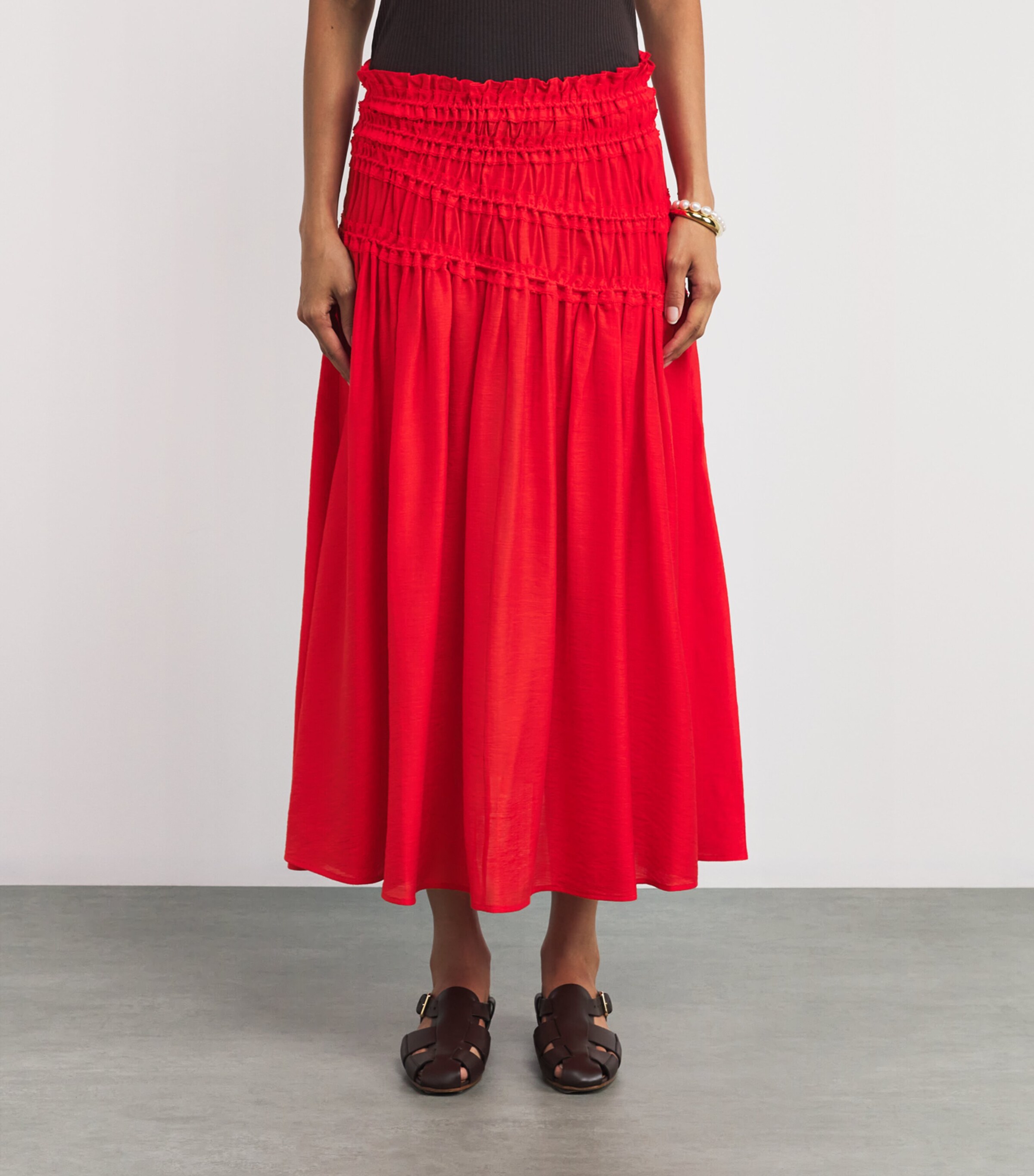 【関税&送料込】Tory Burch Satin Midi Skirt satin-skirt-front.