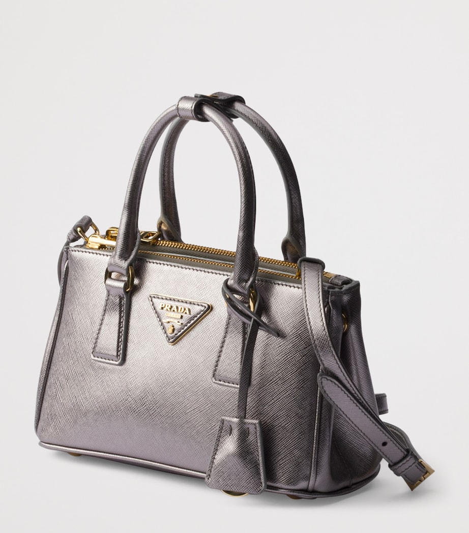 Mini Metallic Saffiano Leather Galleria Top-Handle Bag F0135 Image 3