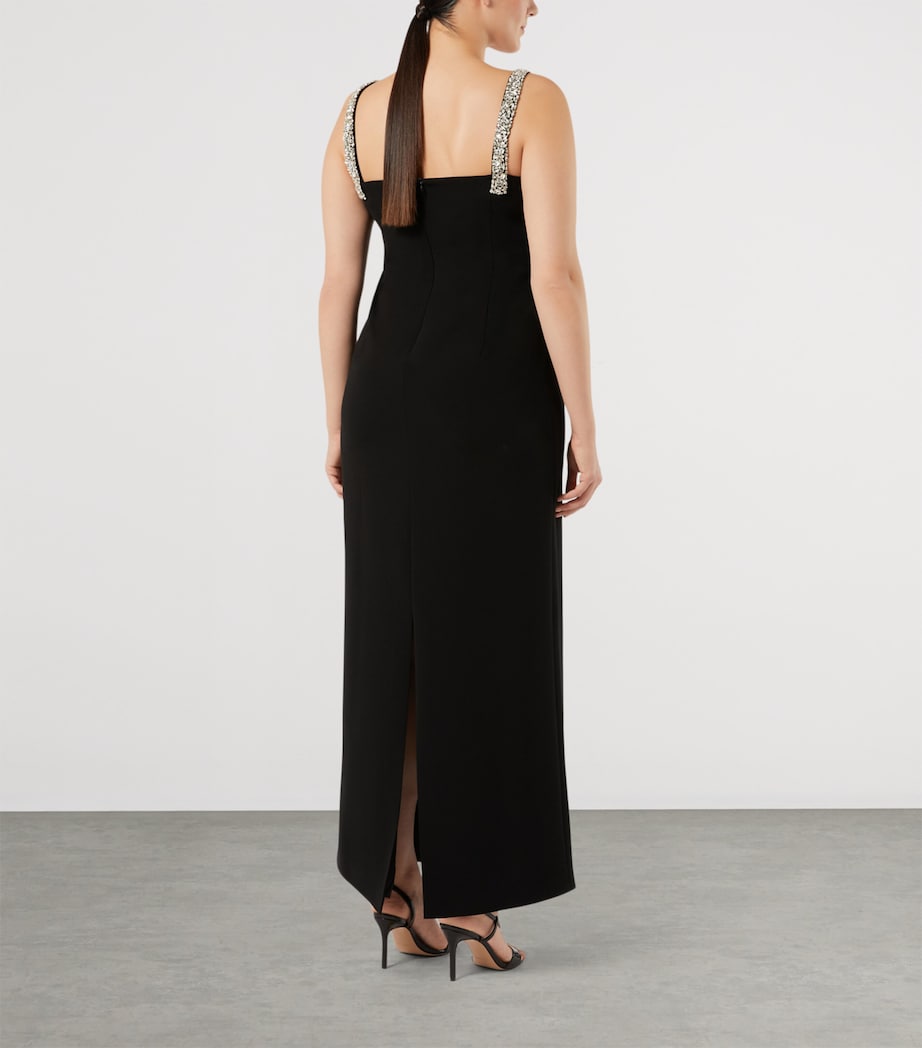 Marina Rinaldi Womens Crystal-Embellished Maxi Dress Black Image 4