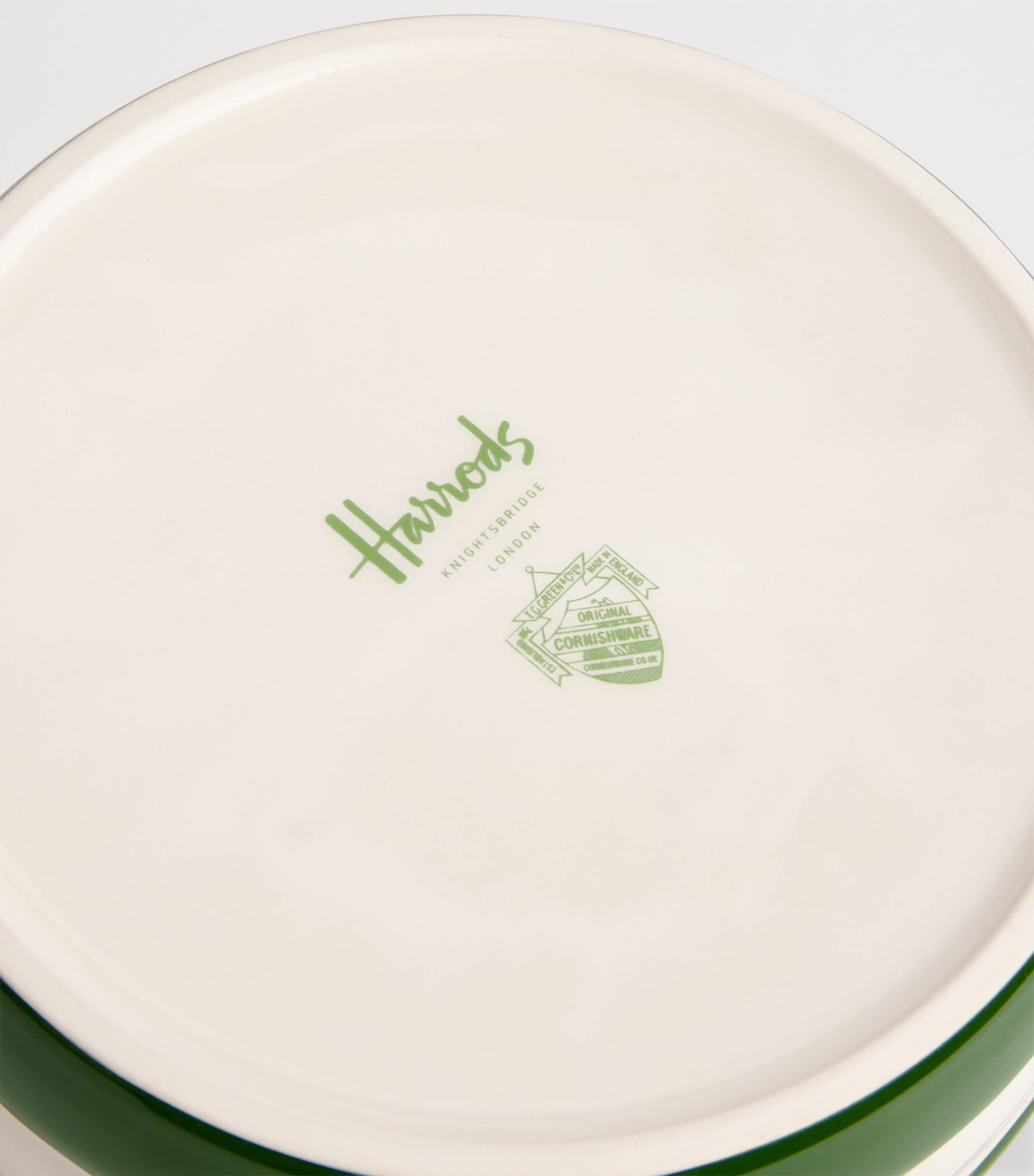 Harrods Ceramic Cornish Stripe Pet Bowl (20cm) Green Image 3