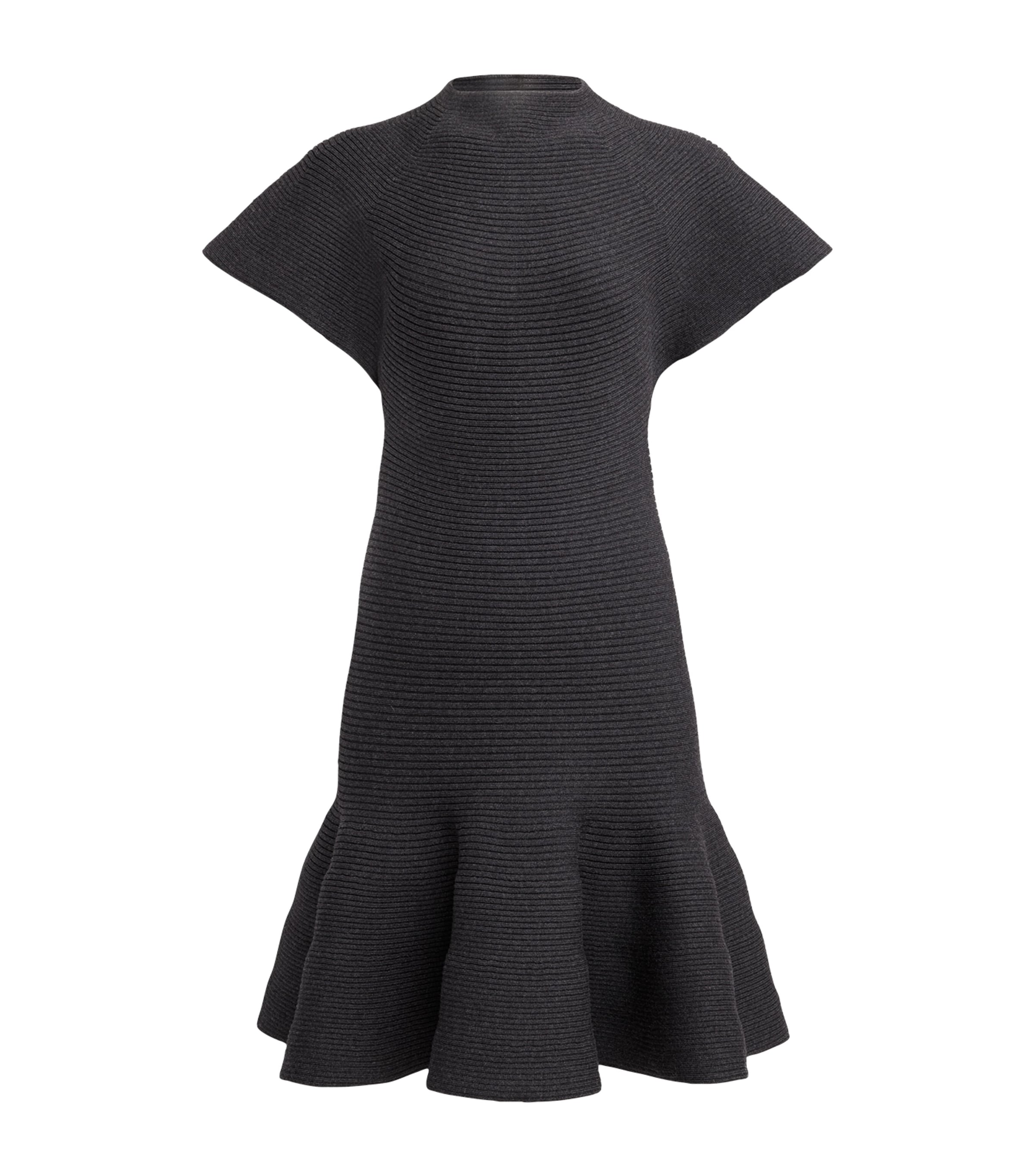 Shop Alaïa Wool-blend Mini Dress In Black