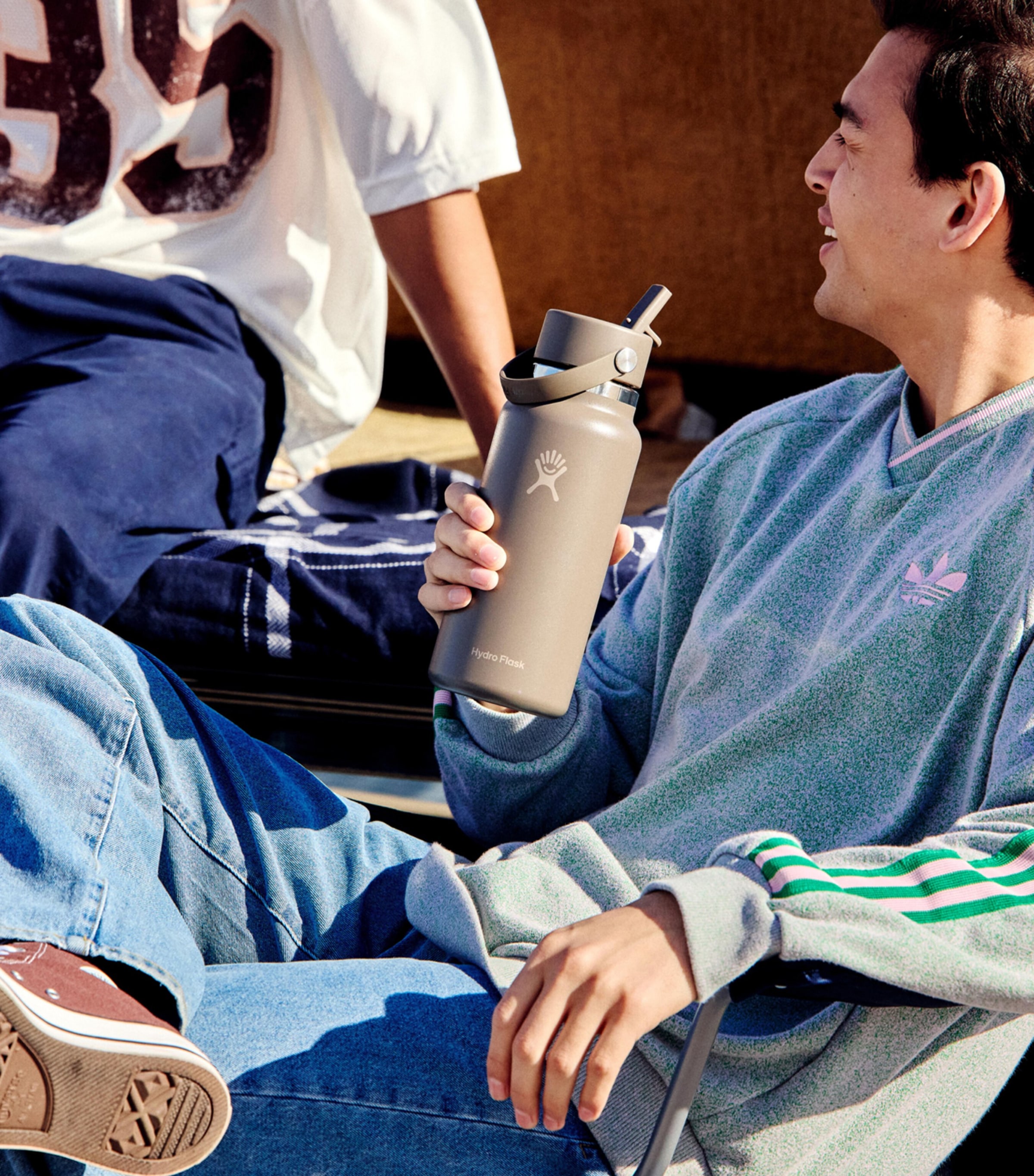 Wide Mouth Bottle with Flex Straw Cap (946ml) TONAL BROWN Image 4