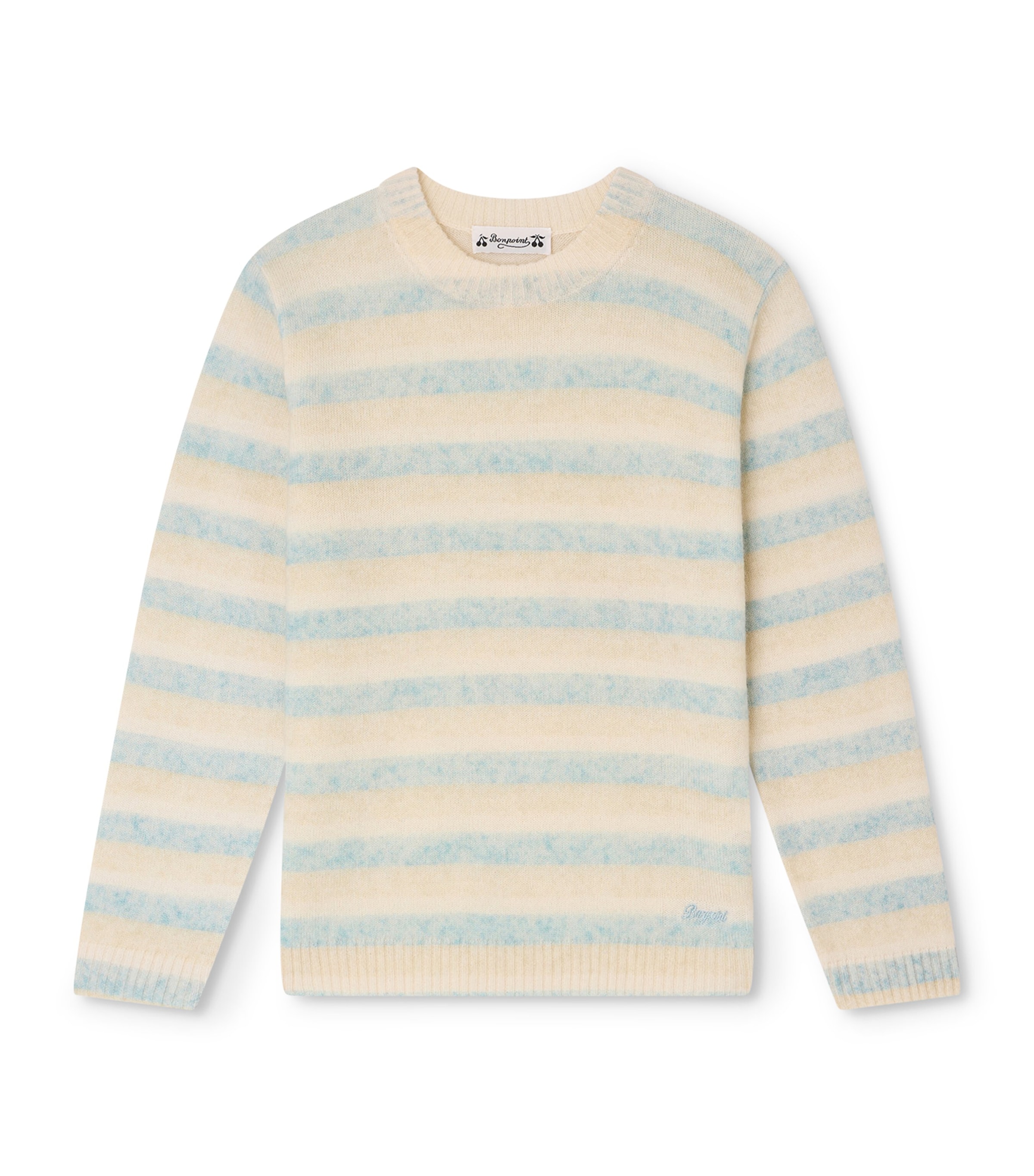 Bonpoint Cotton Stripe Sweater (10-14 Years) Rayures Ciel Image 1