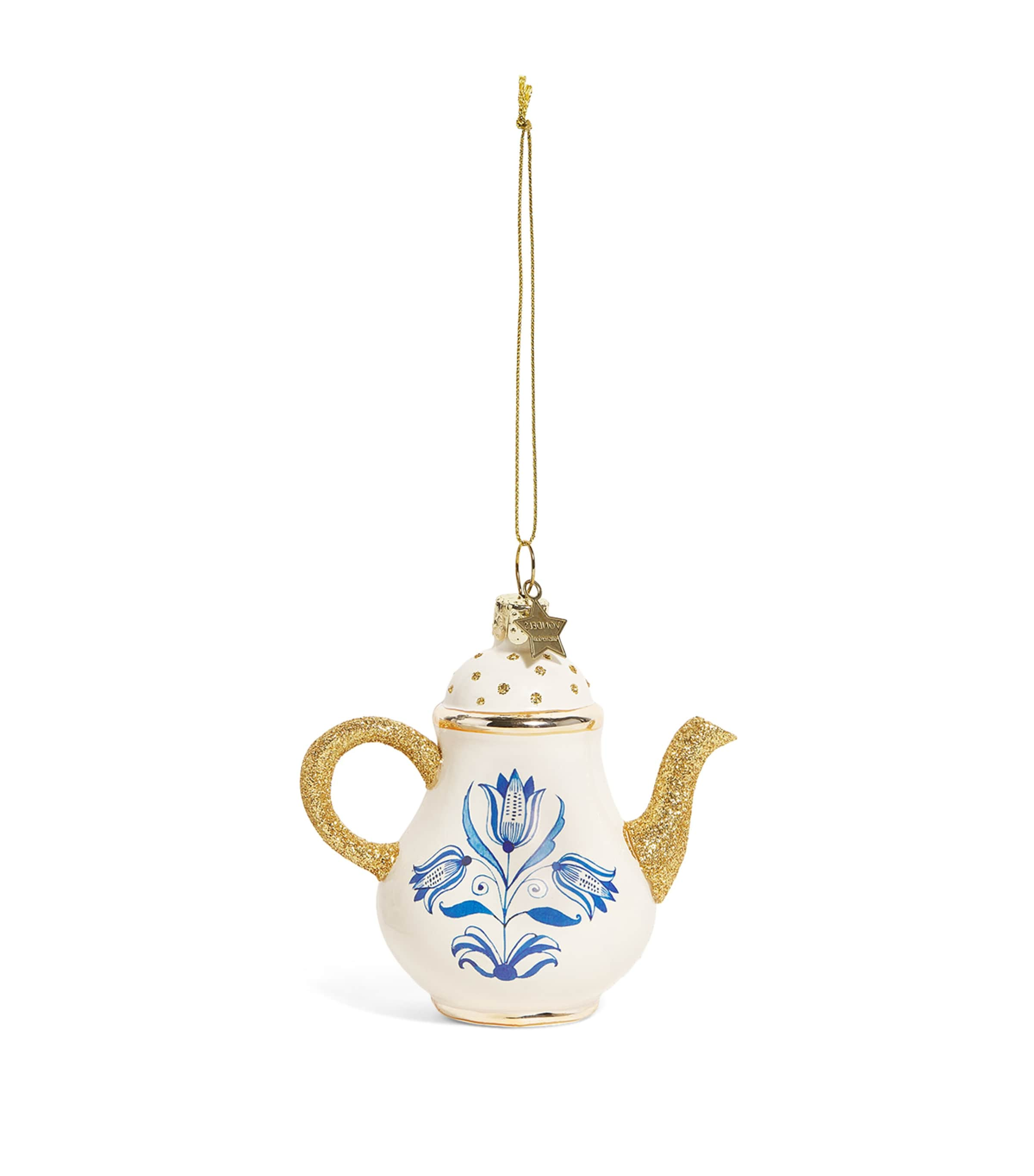 Harrods Teapot Tree Decoration In Blue