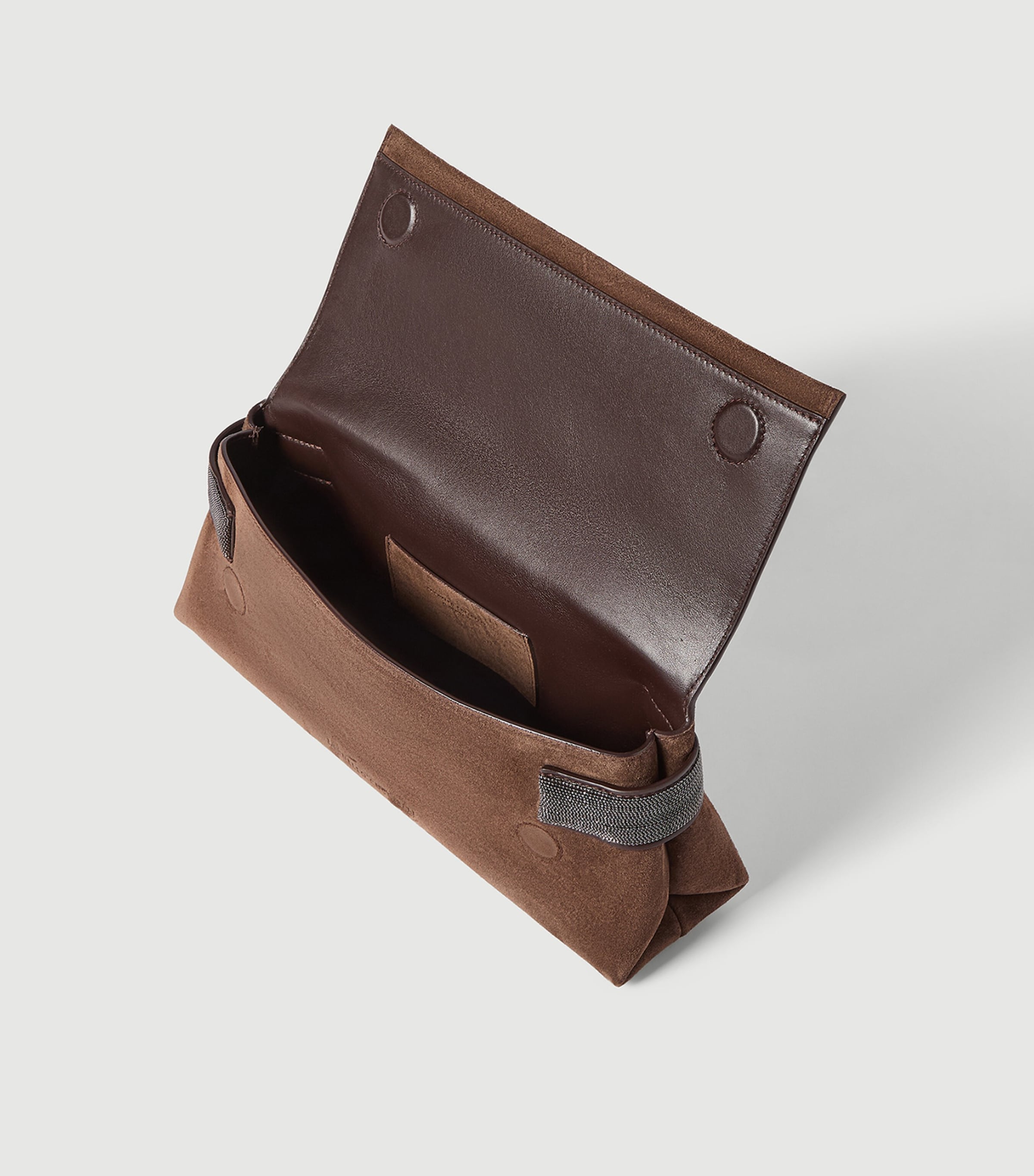 Brunello Cucinelli Suede Essence Flap Top-Handle Bag Image 5