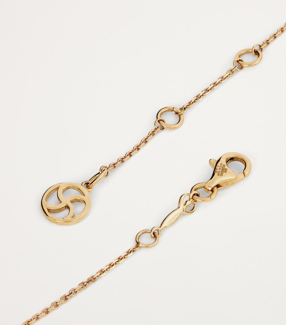 Gold, Diamond and Blue Topaz Honey Hand Bracelet GOLD Image 5