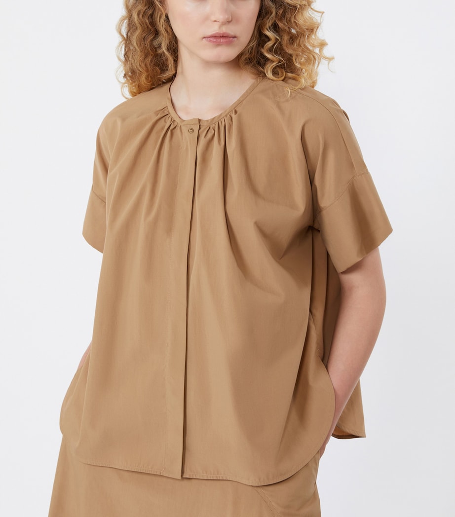 Weekend Max Mara Womens Cotton Poplin Blouse Tobacco Image 5