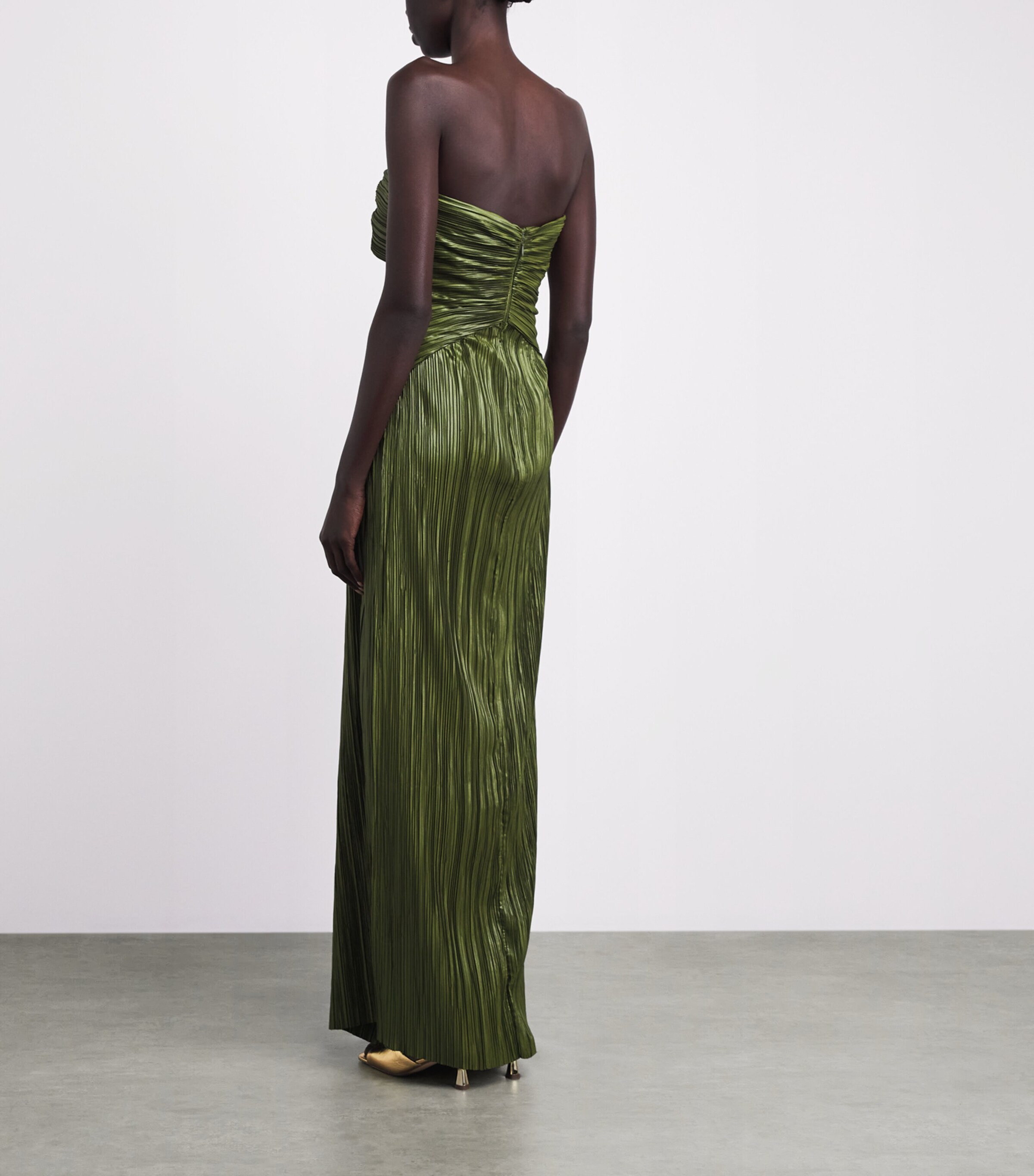 Cult Gaia Womens Plissé Sequoia Gown Deep Pasture Image 4